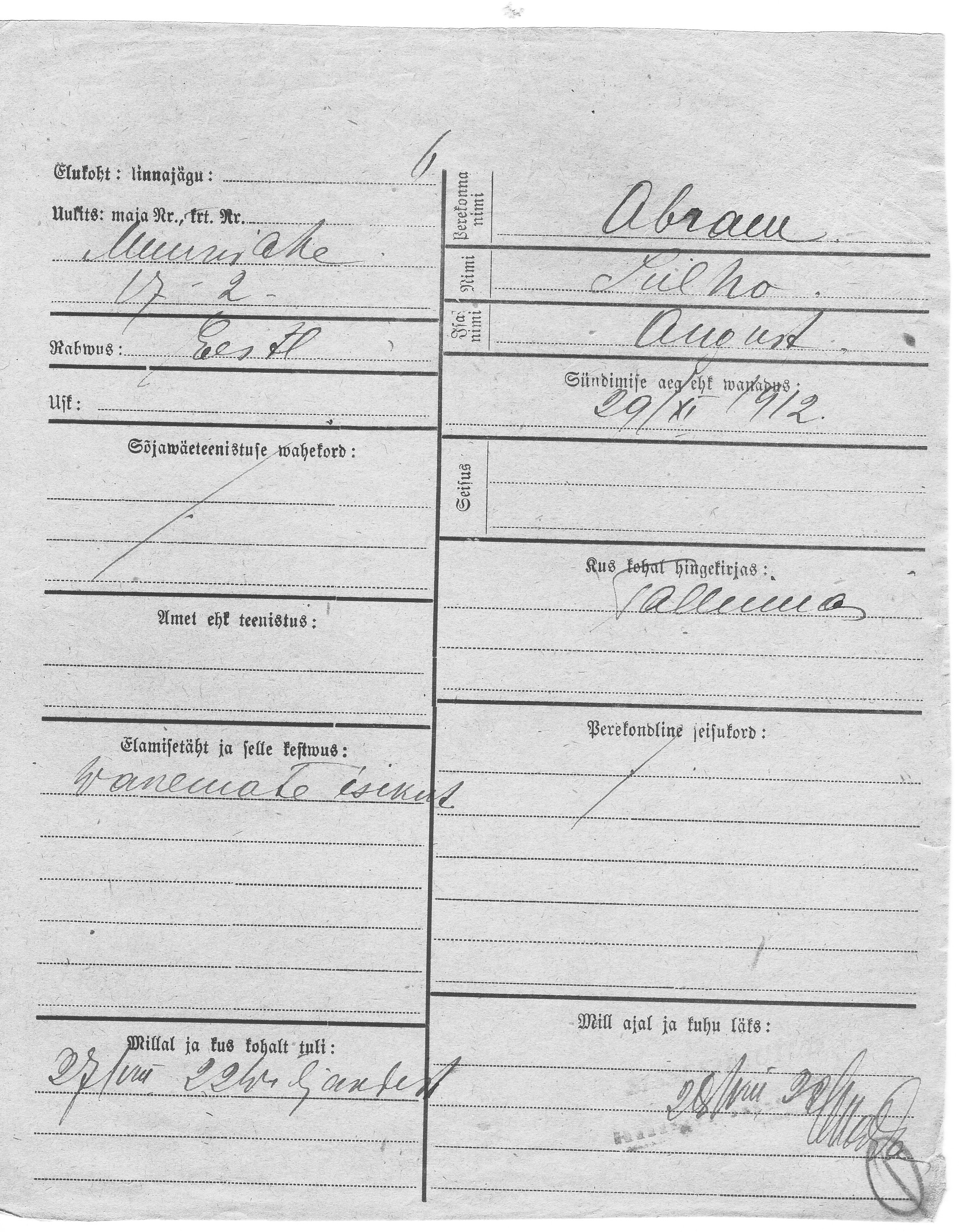 Abram, Sulho, August