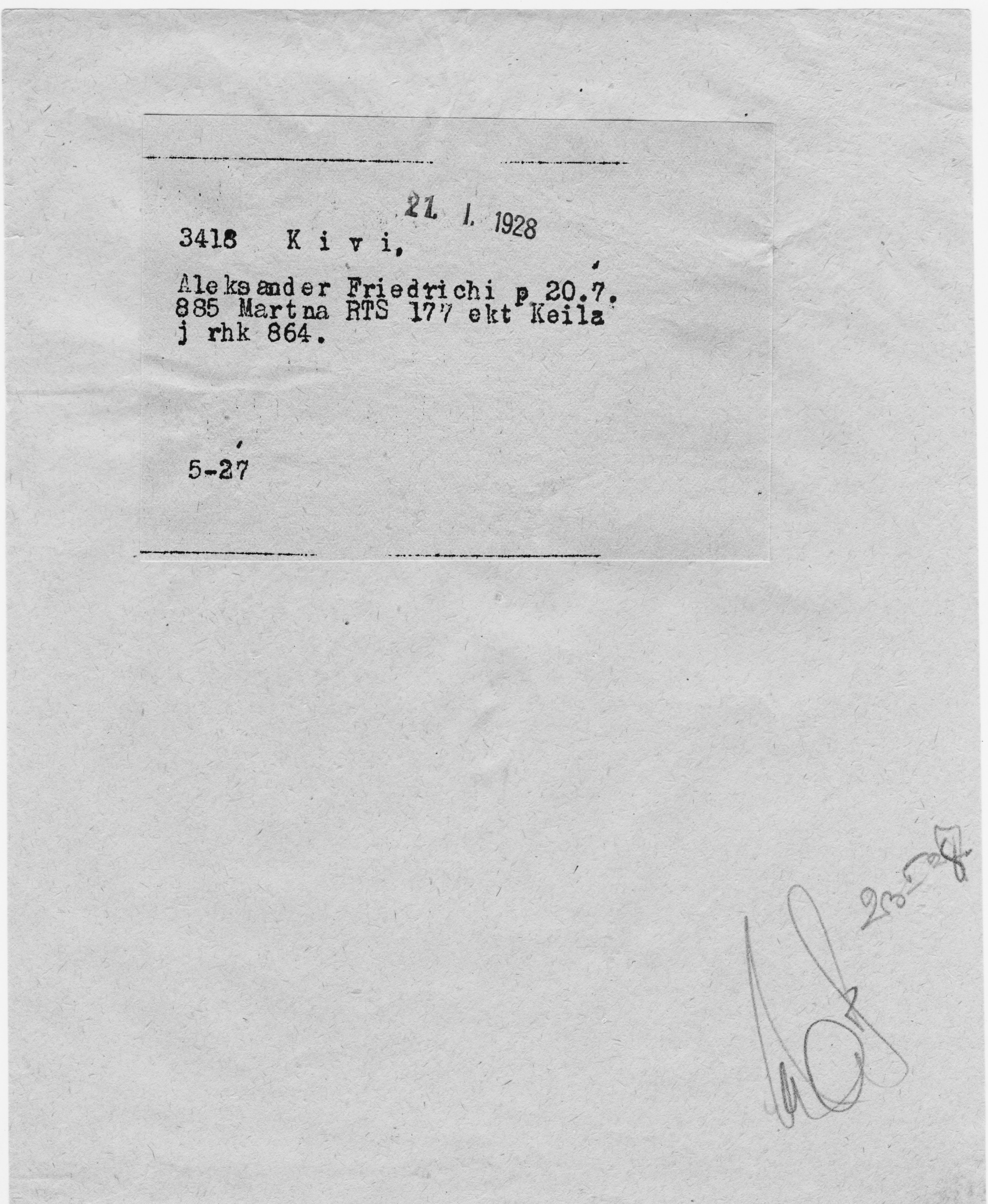 Kivi, Aleksander, Friedrich