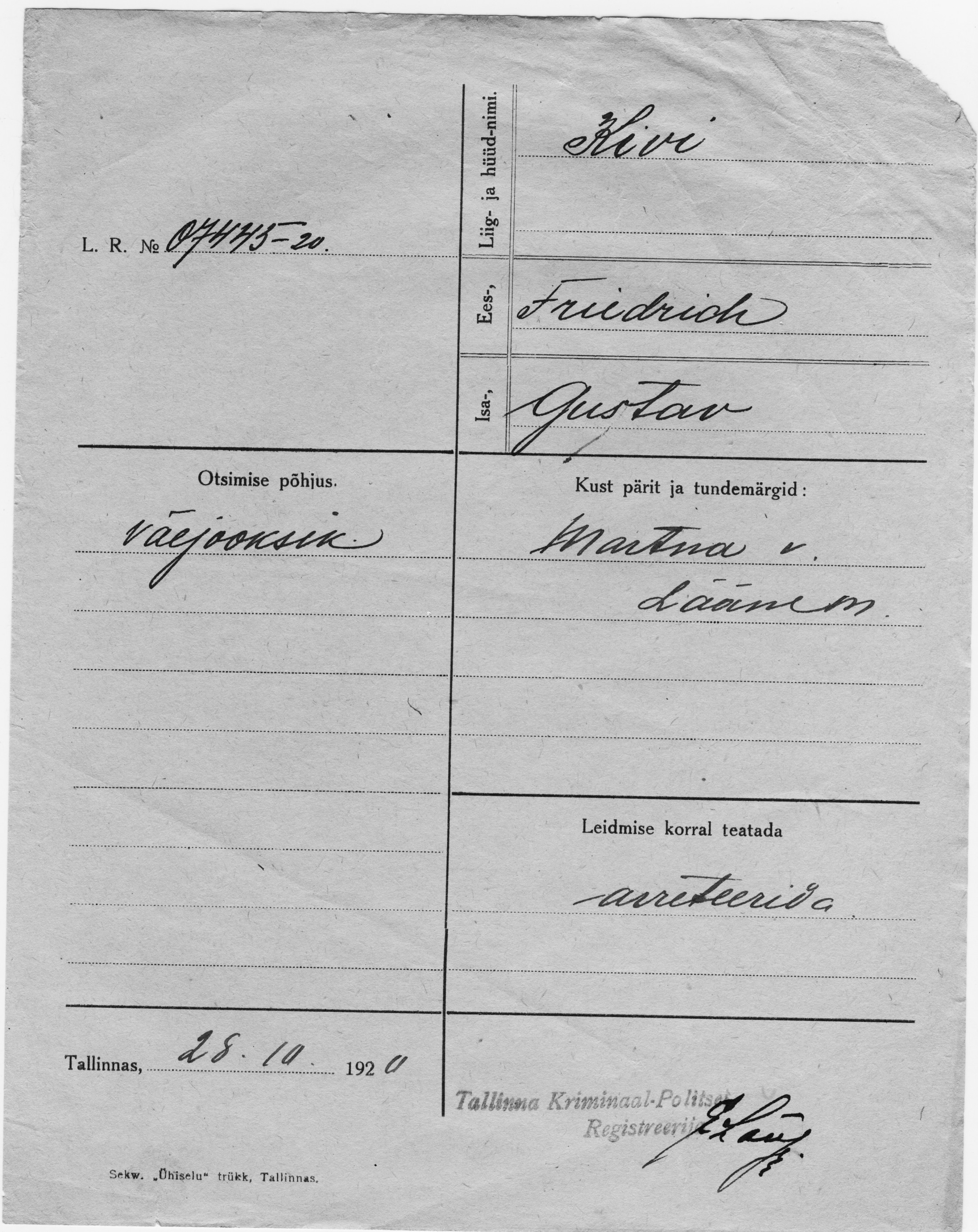 Kivi, Friedrich, Gustav