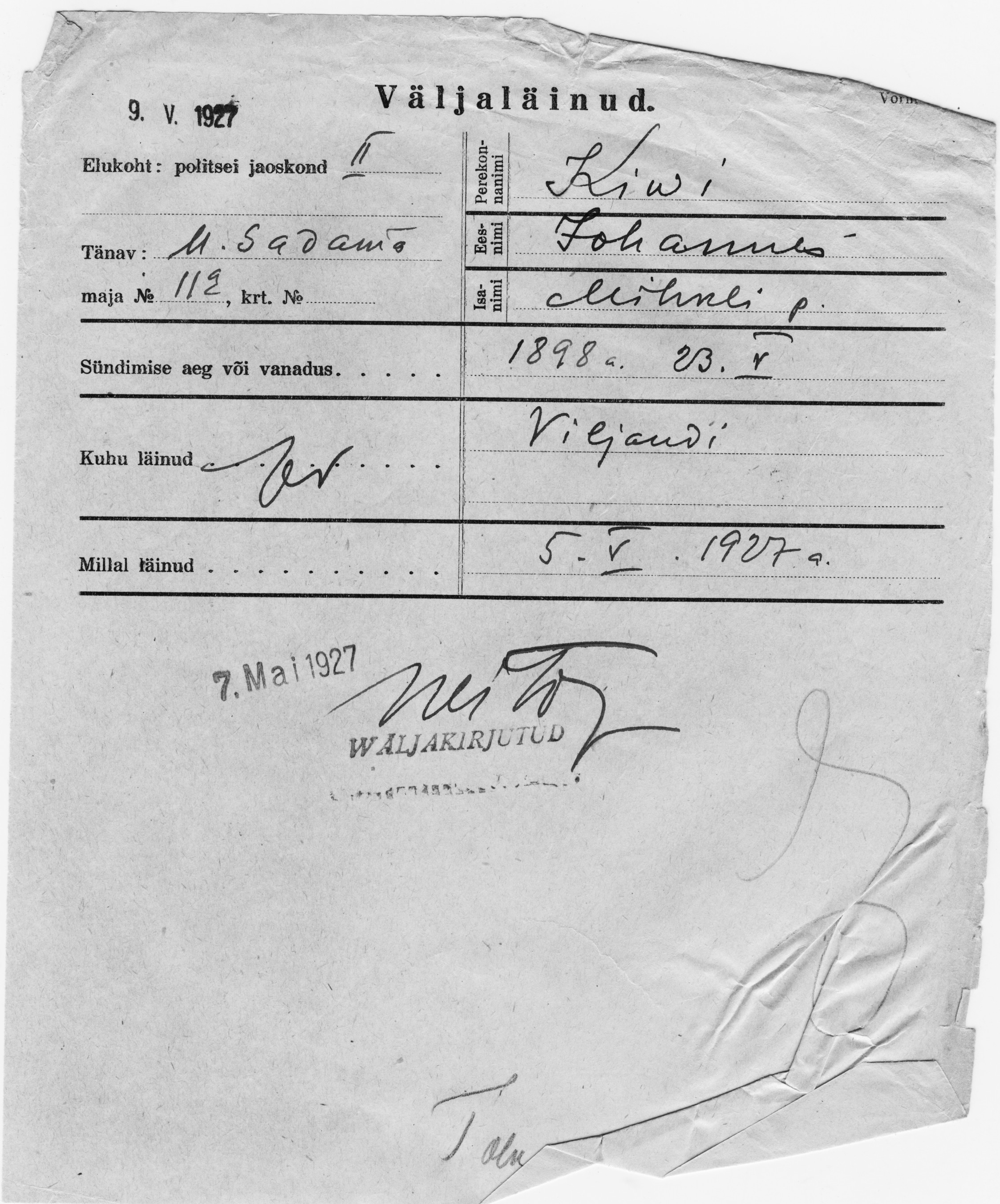 Kivi, Johannes, Mihkel