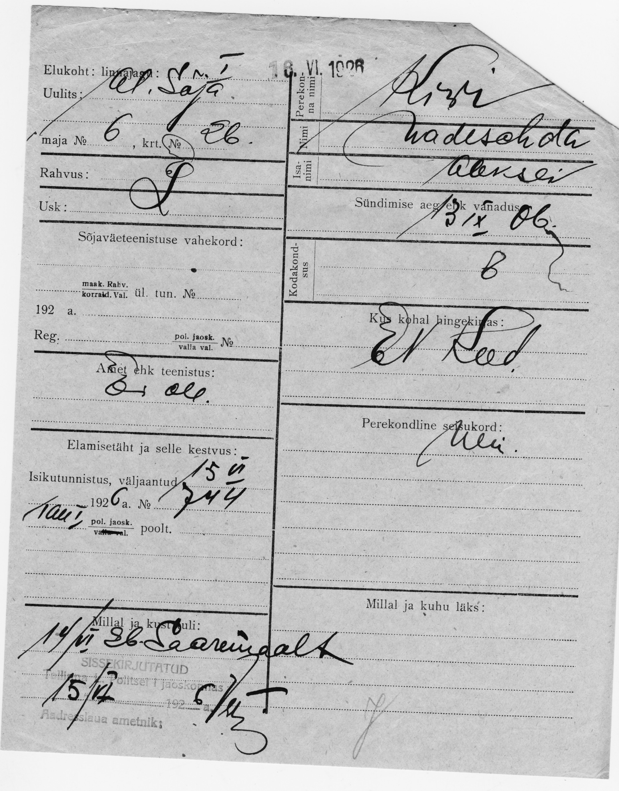 Kivi, Nadeschda, Aleksei