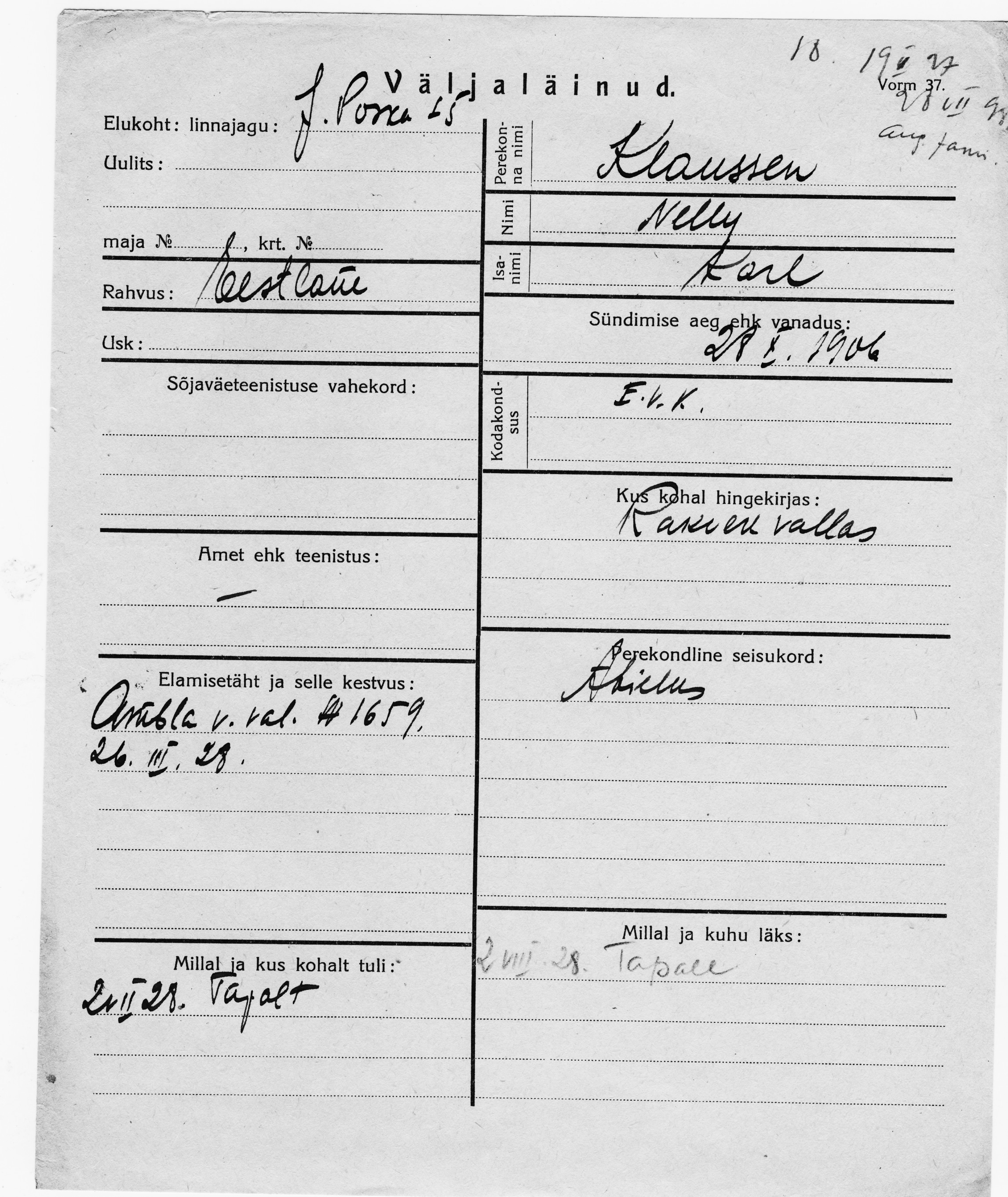 Klaussen, Nelly, Karl