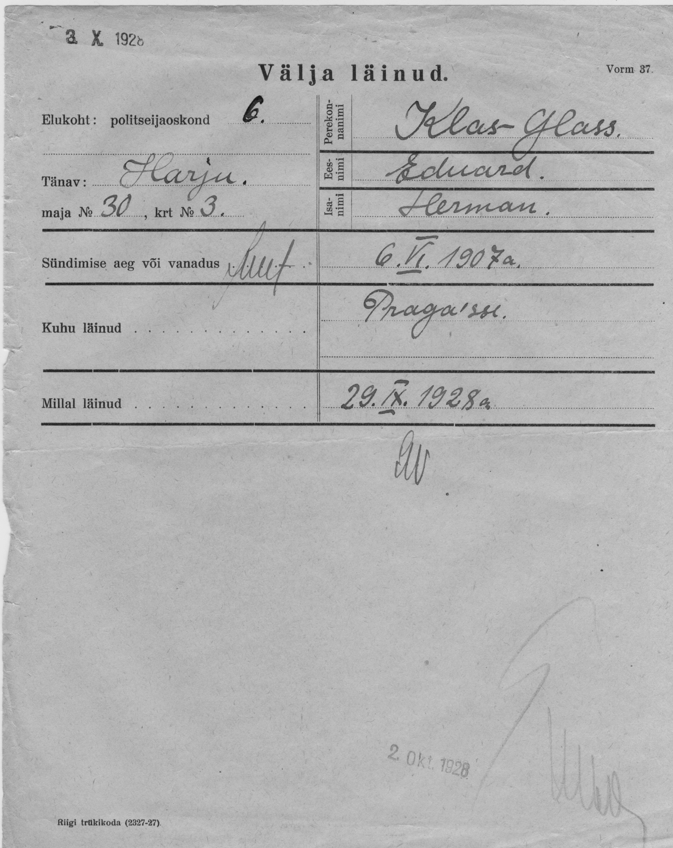 Klas-Glass, Eduard, Herman