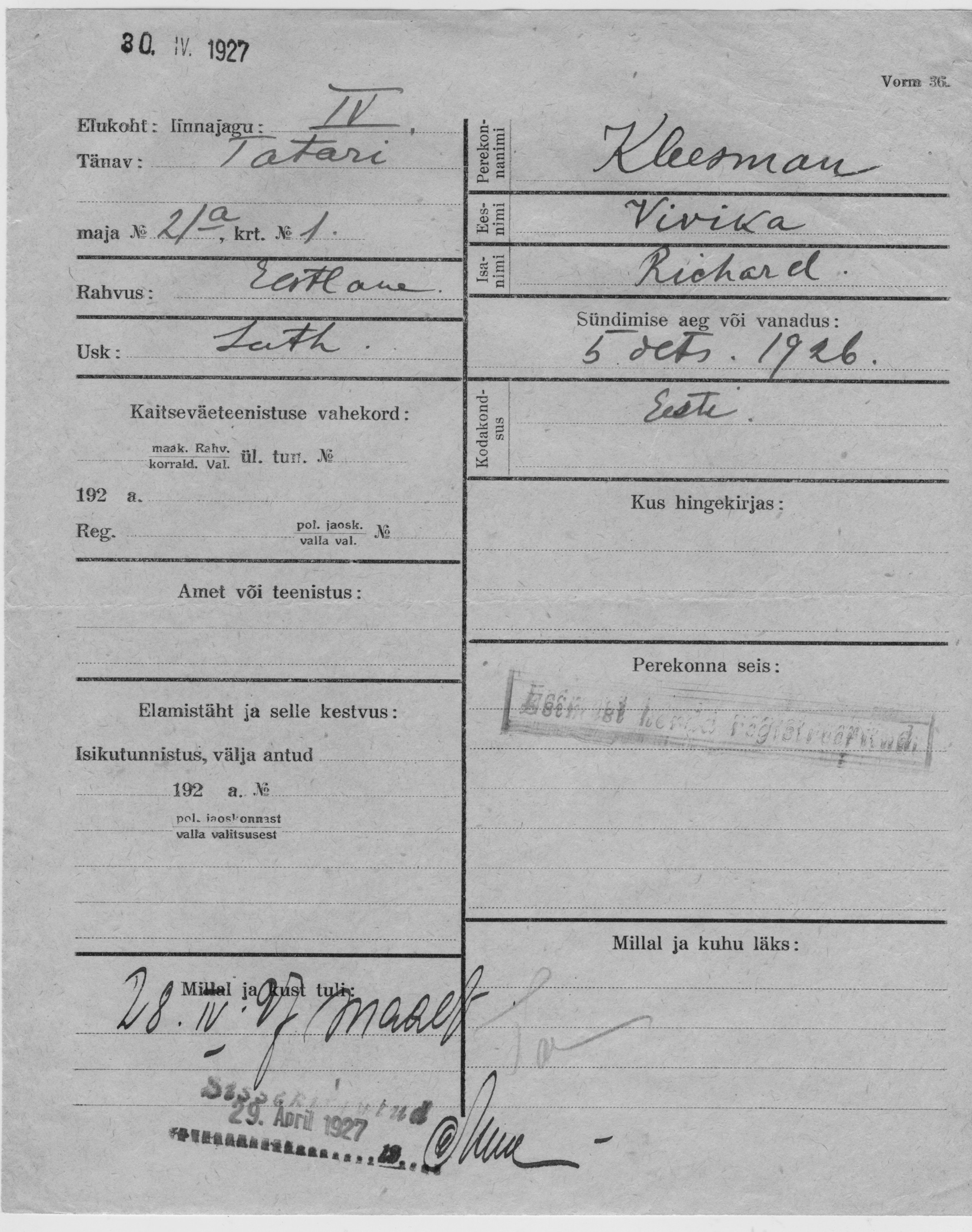 Kleesman, Vivika, Richard