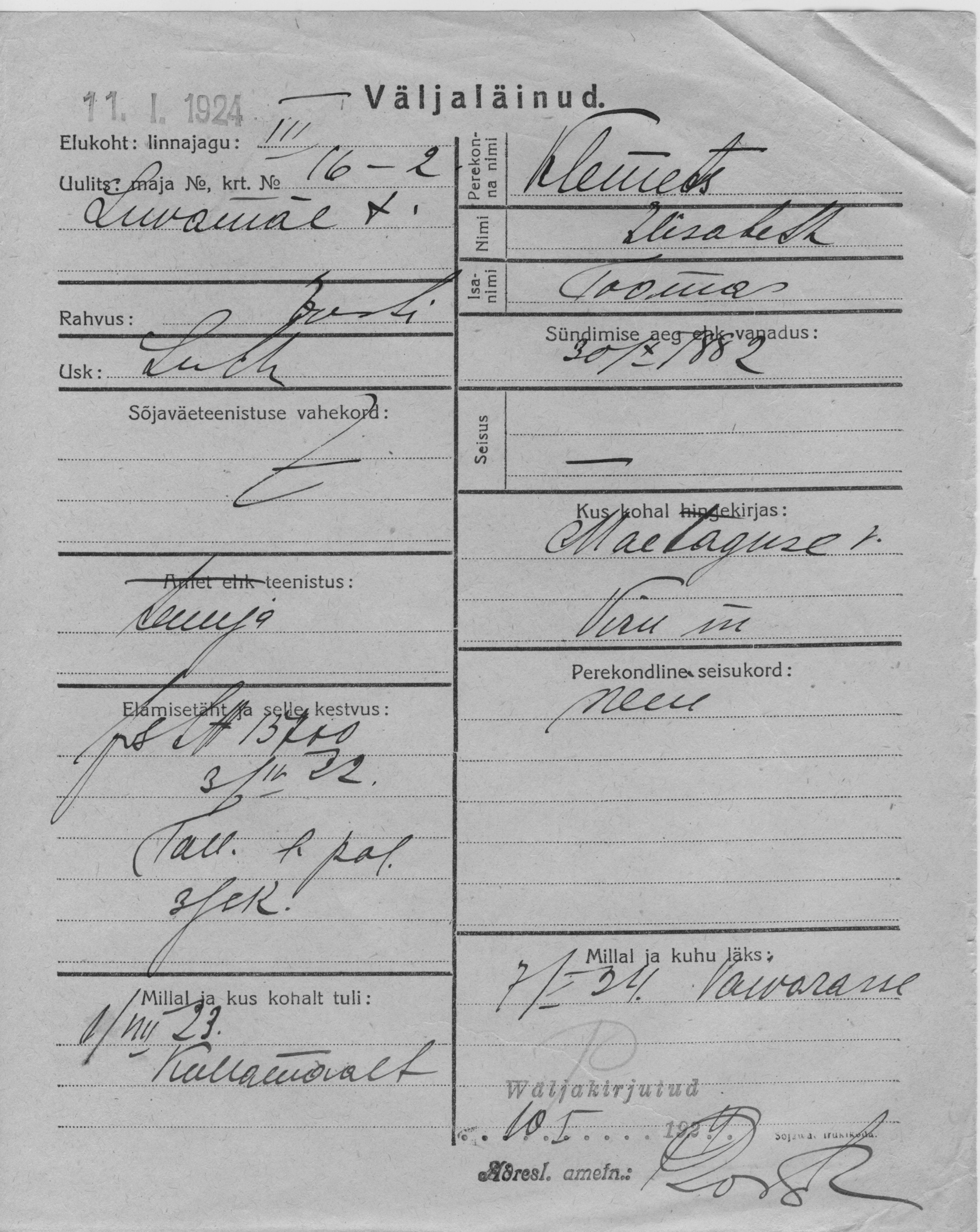 Klemets, Elisabeth, Toomas