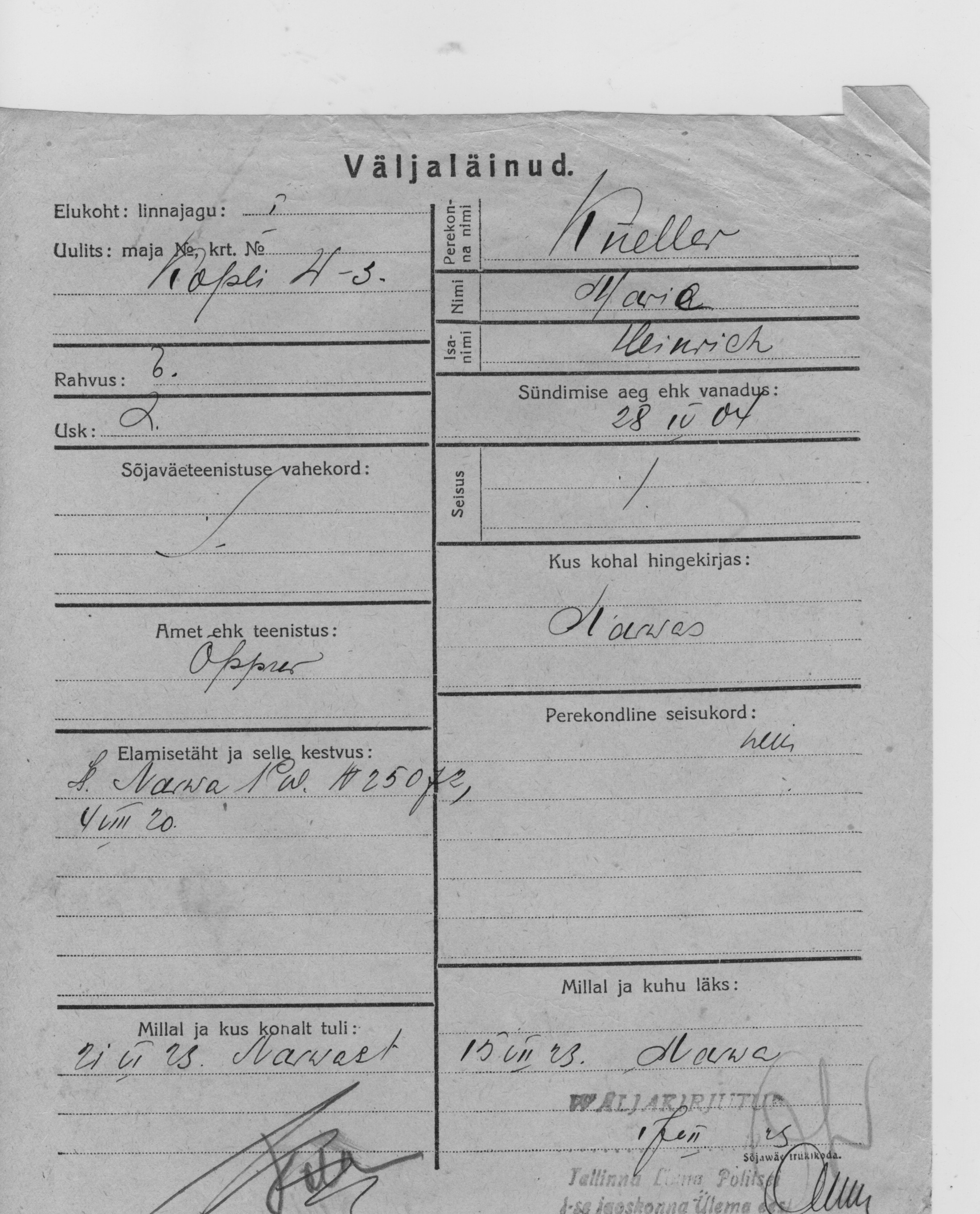 Kneller, Marie, Heinrich