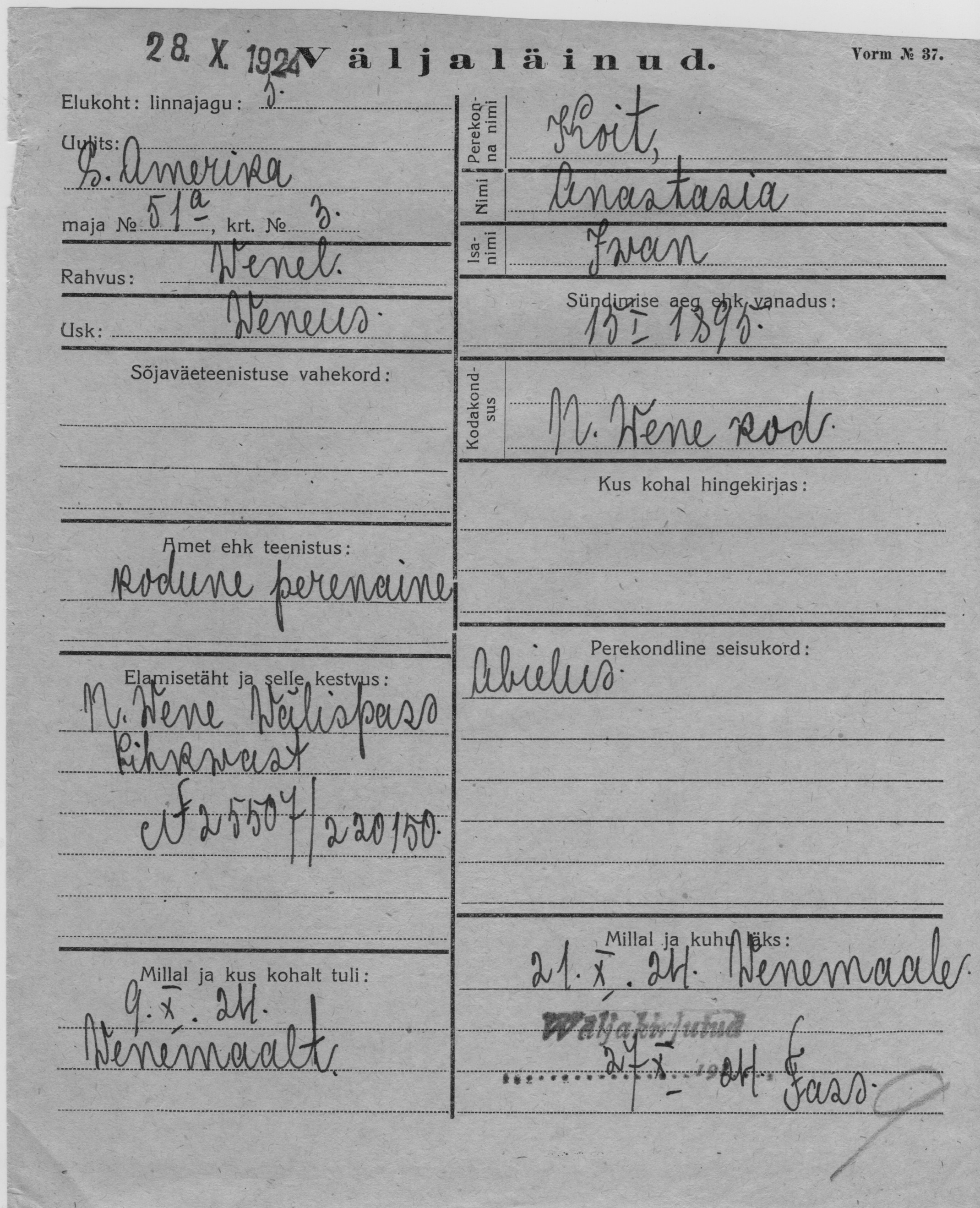 Koit, Anastasia, Iwan