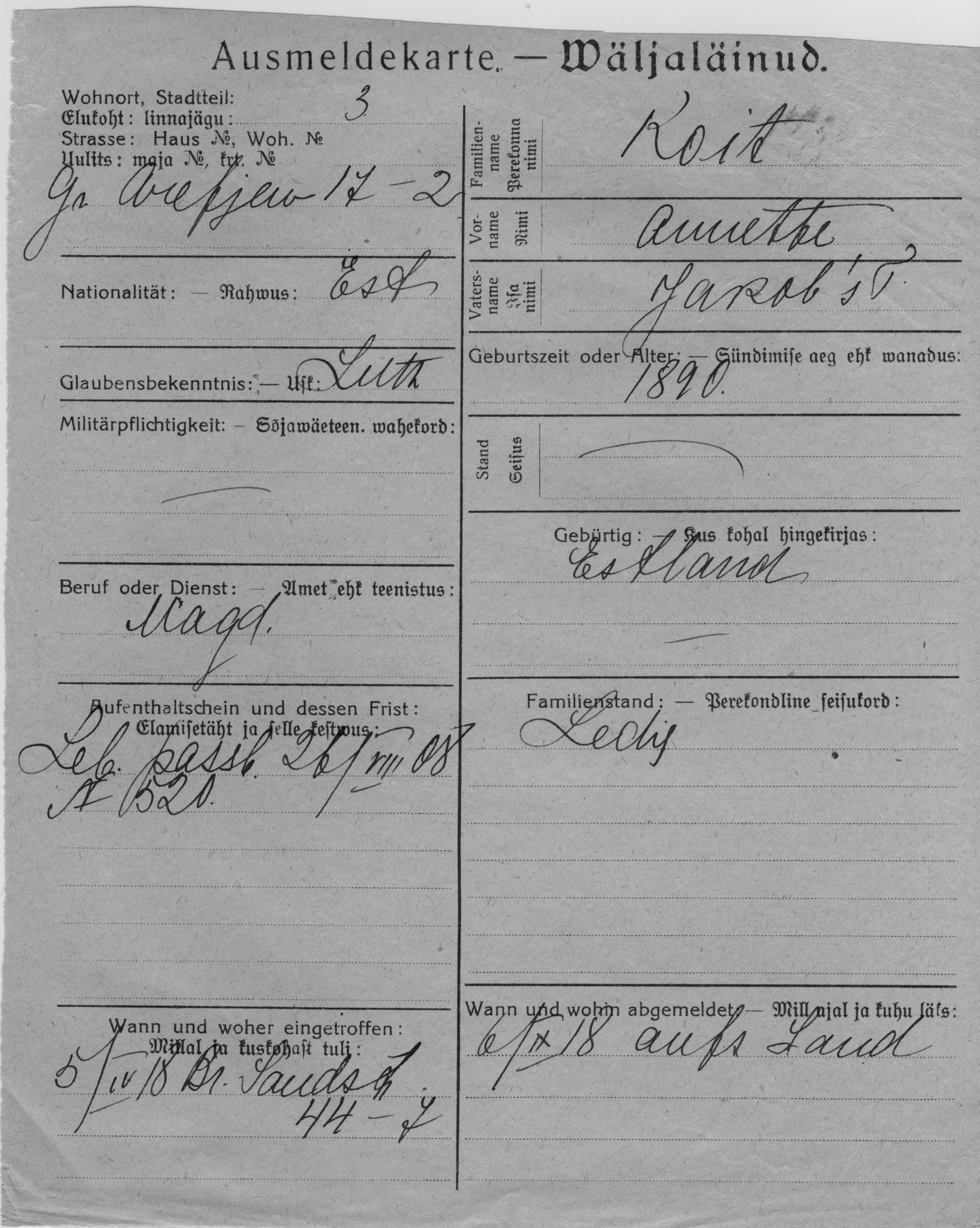 Koit, Annette, Jakob