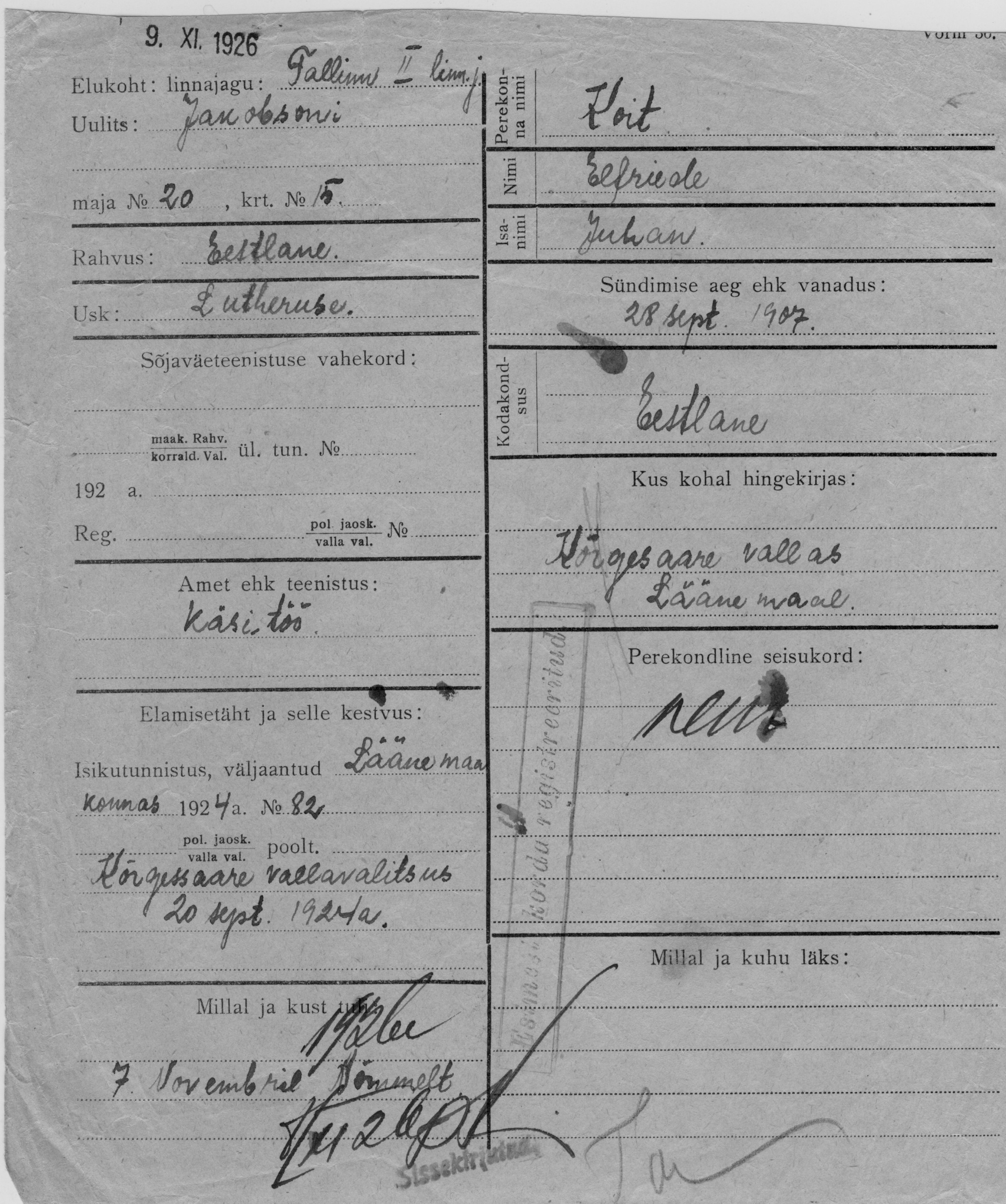 Koit, Elfriede, Juhan