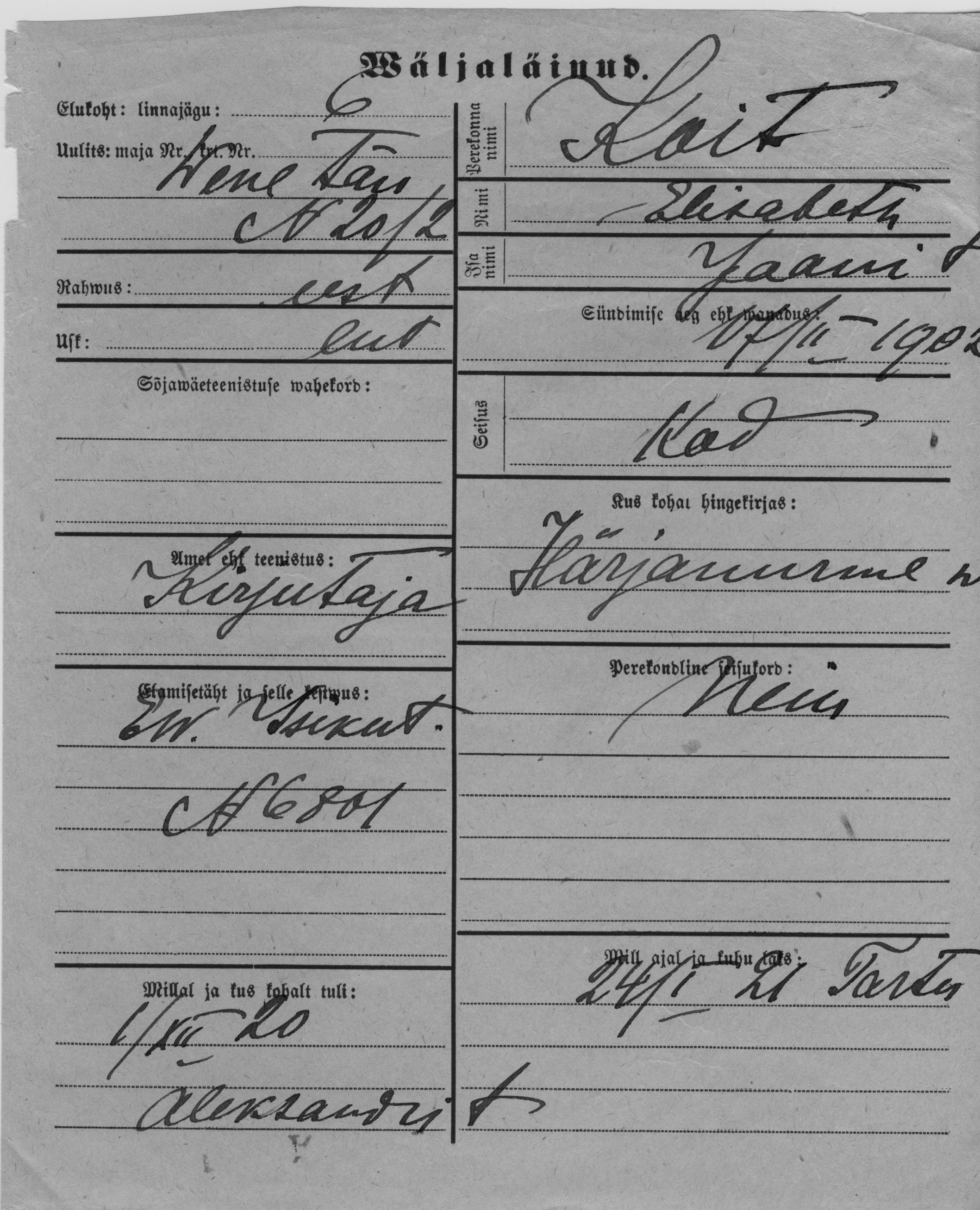 Koit, Elisabeth, Jaan