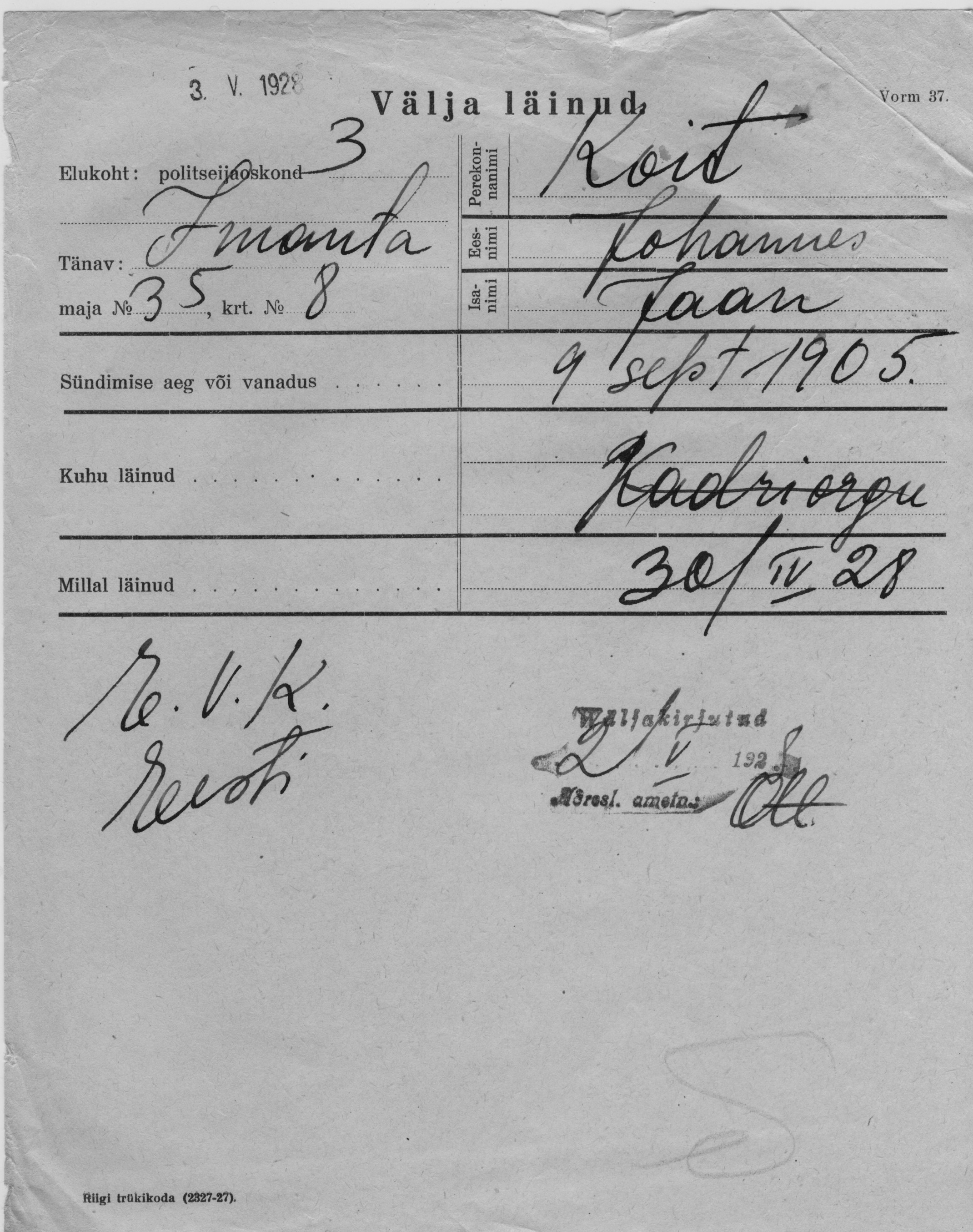 Koit, Johannes, Jaan