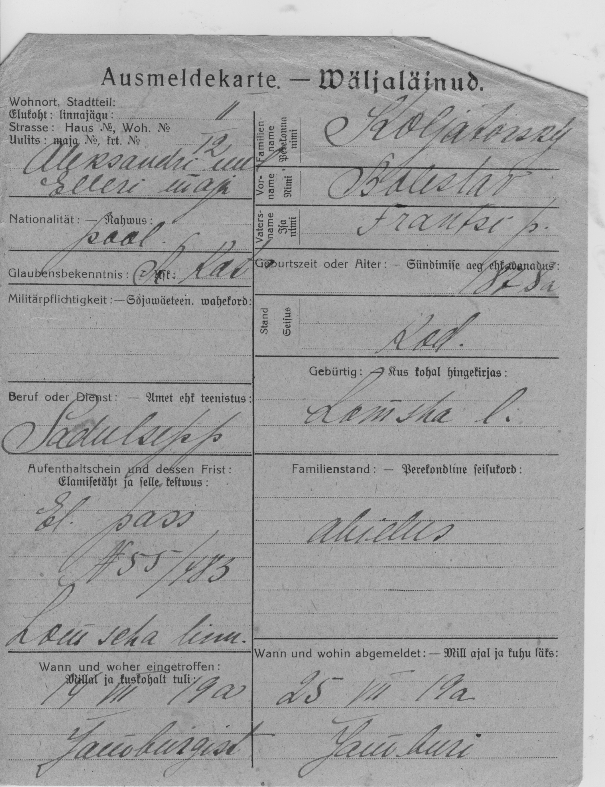 Koljatorsky, Bolestav, Frants