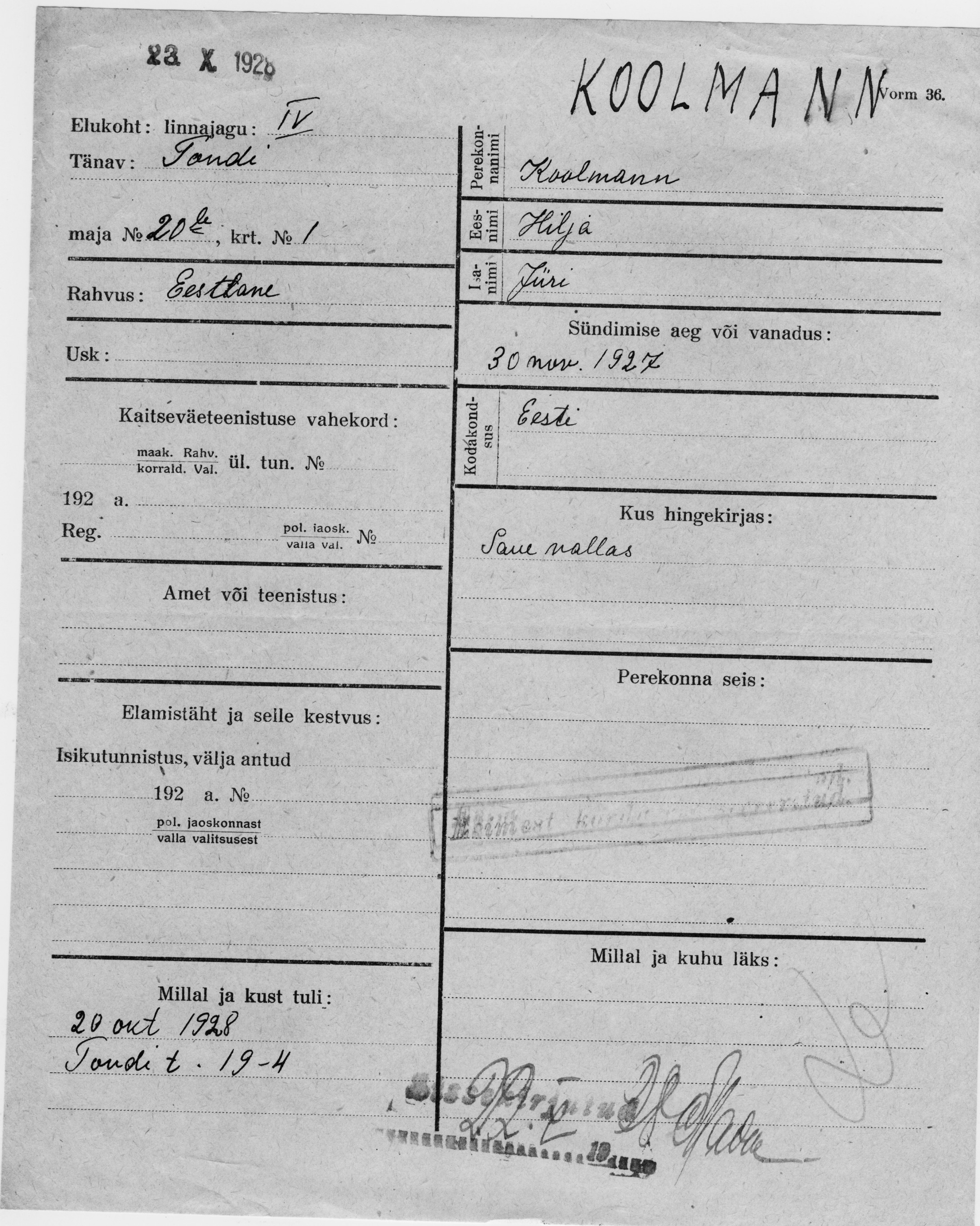 Koolmann, Helja, Jüri