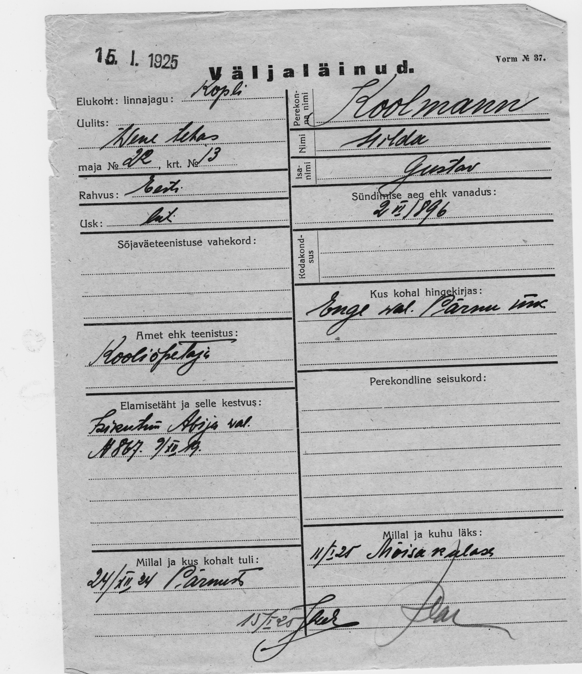 Koolmann, Hilda, Gustav