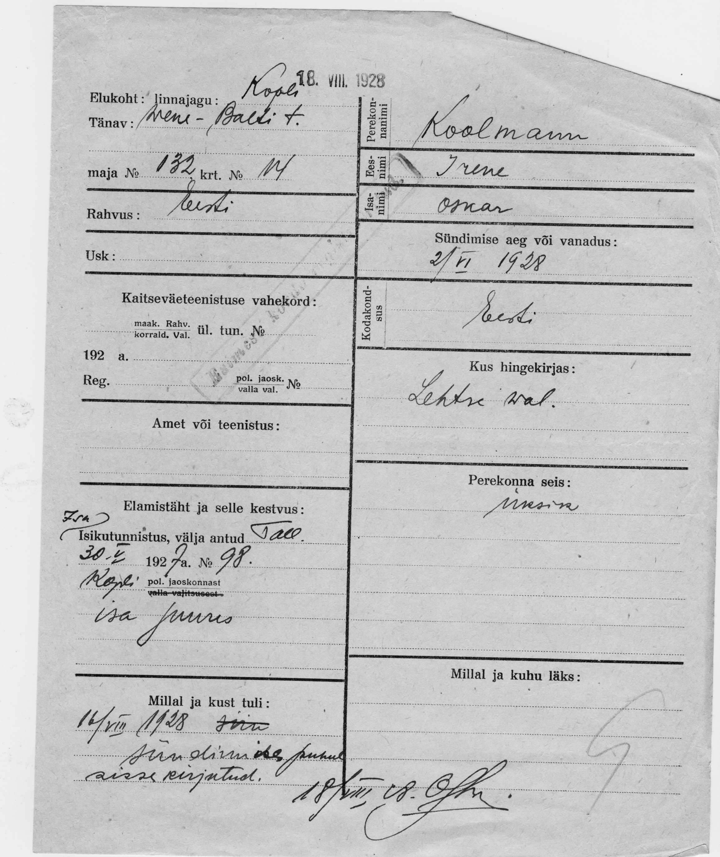 Koolmann, Irene, Oskar