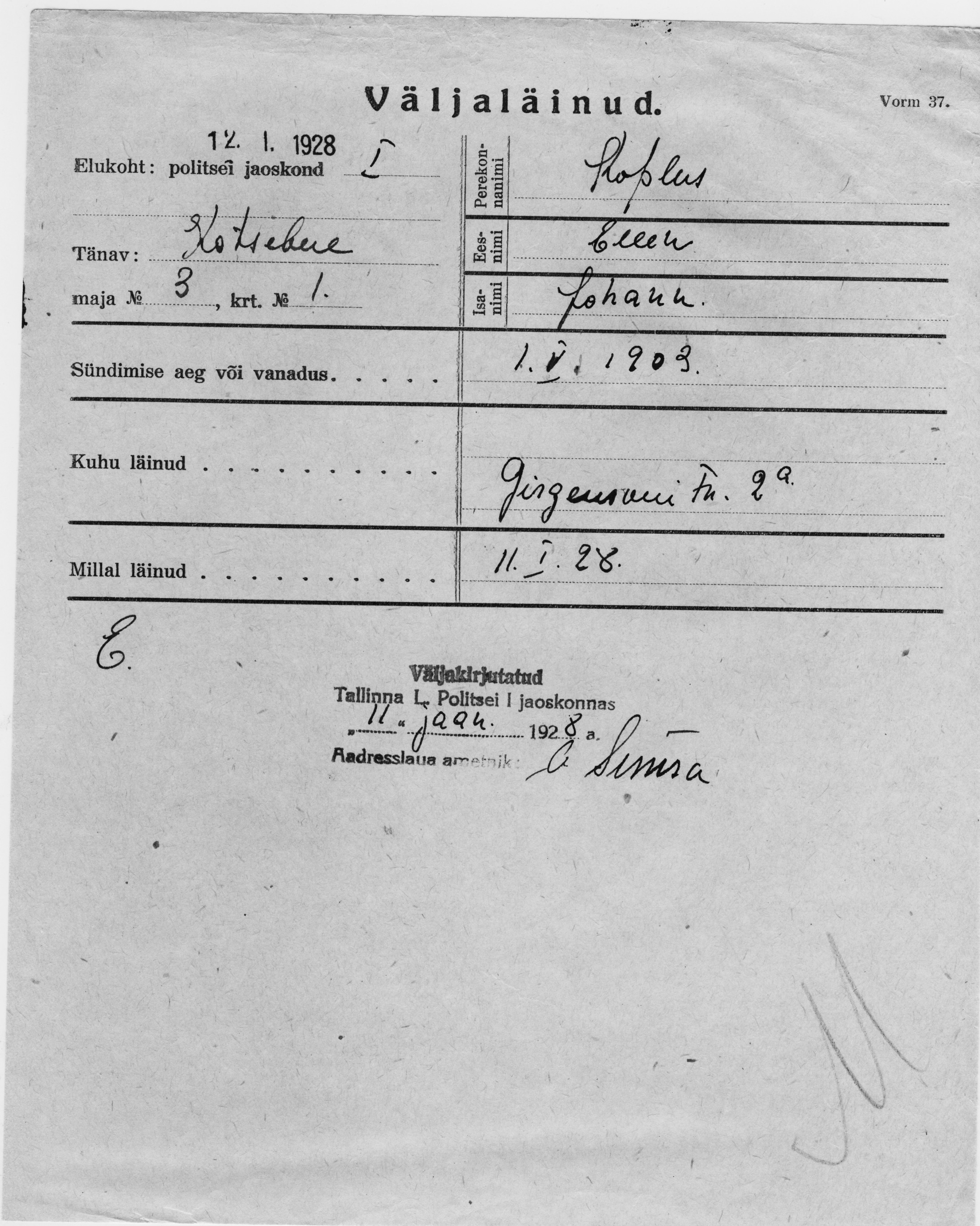 Koplus, Ellen, Johann