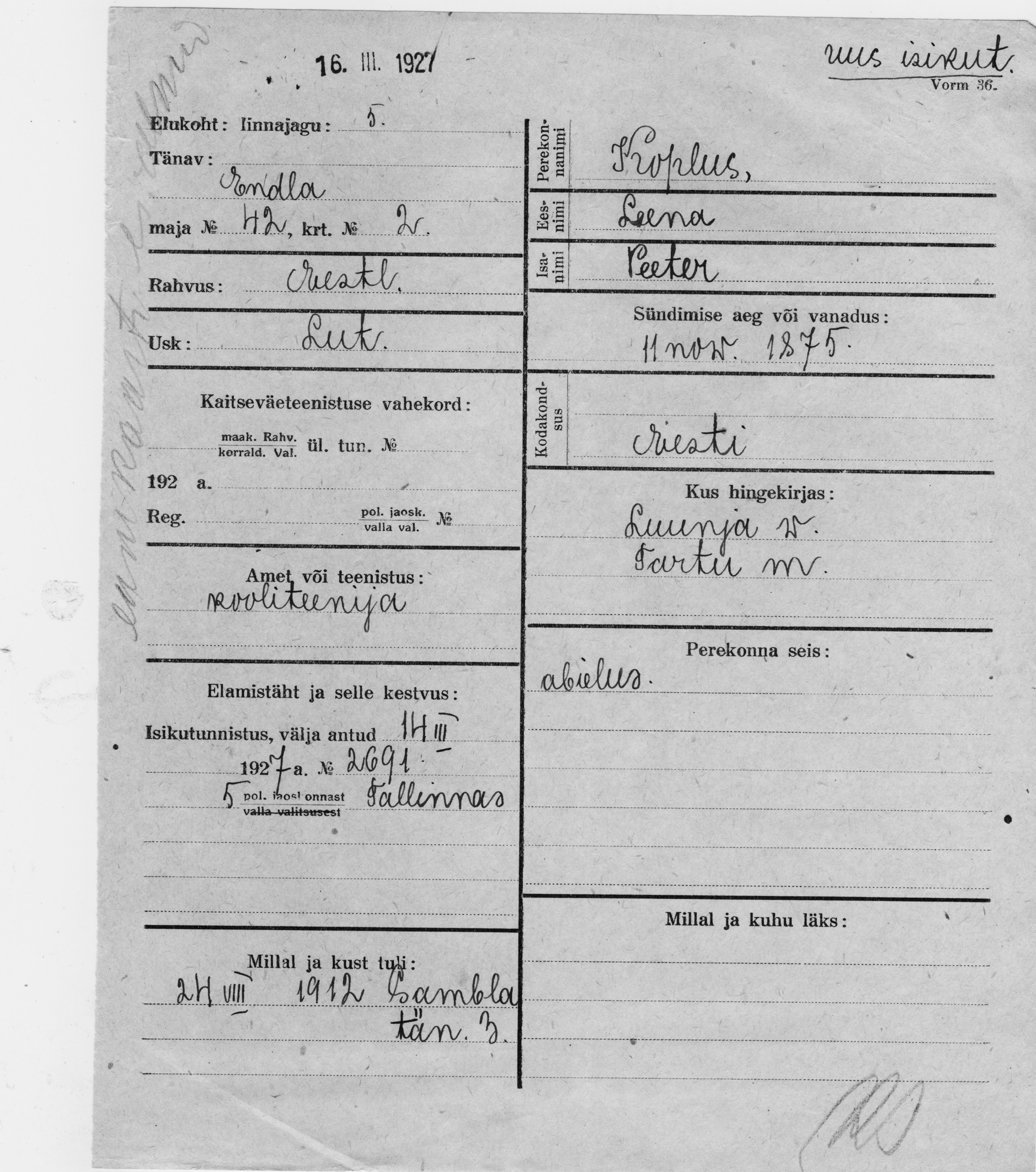 Koplus, Leena, Peeter