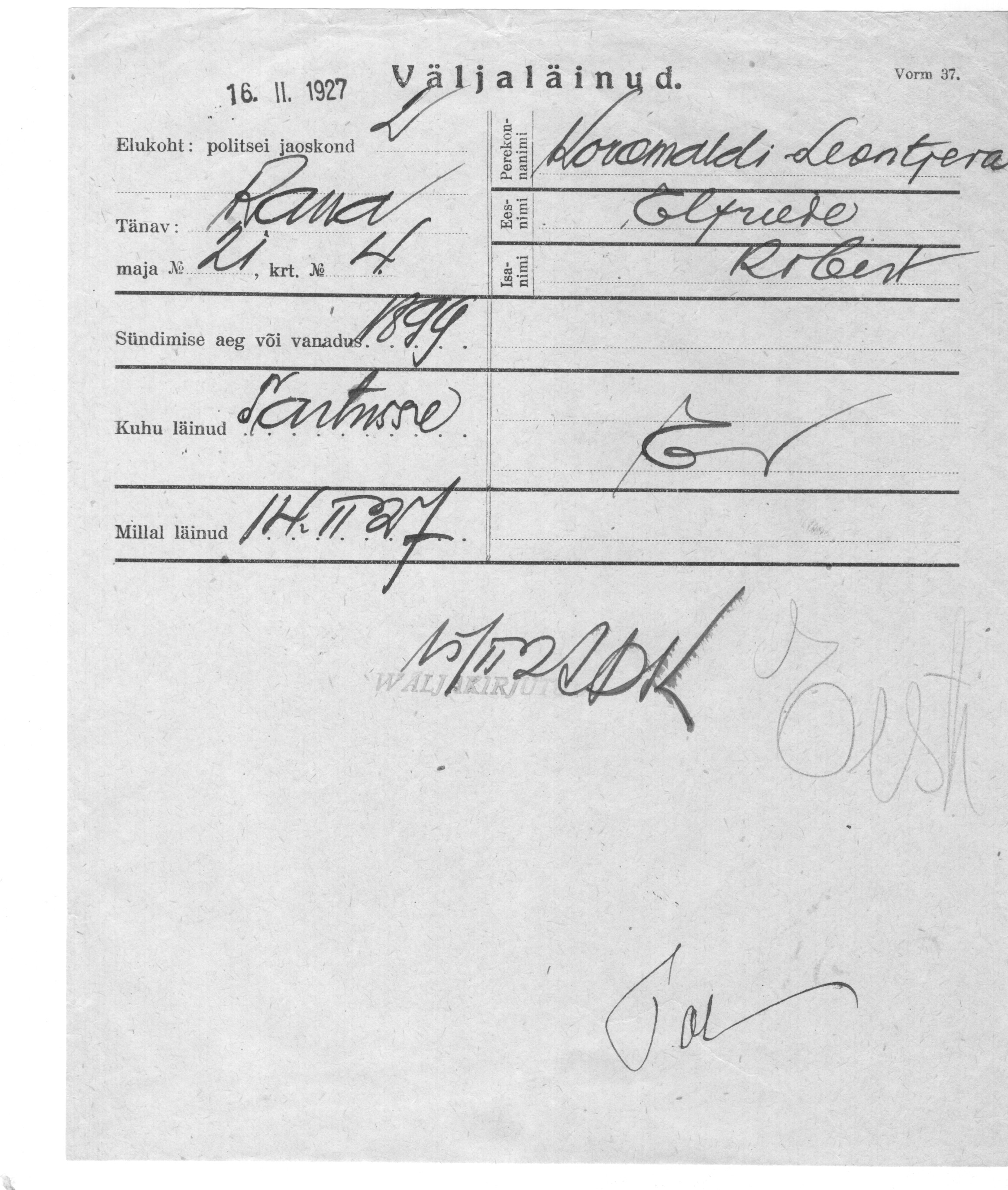 Koromaldi, Leontjeva, Elfriede