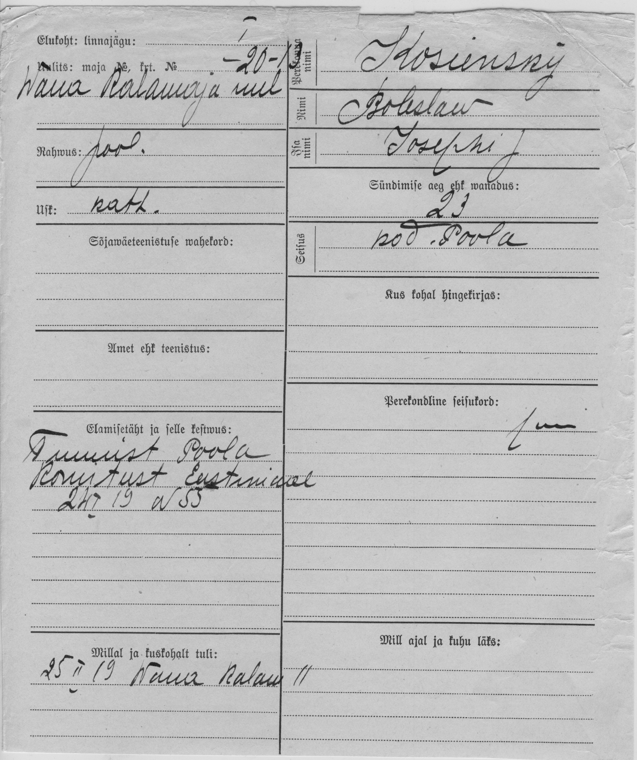 Kosiensky, Boleslaw, Joseph