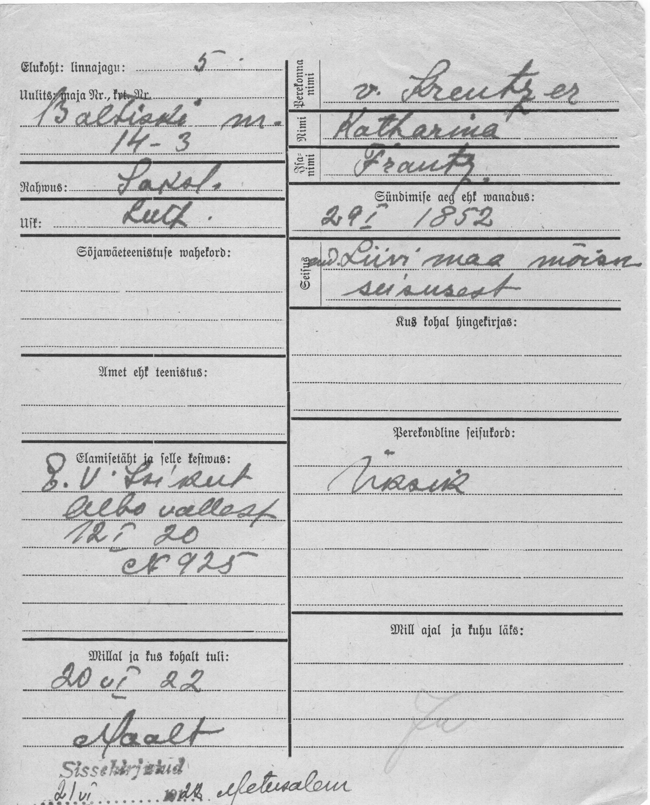 Kreutzer, Katharina, Frantz