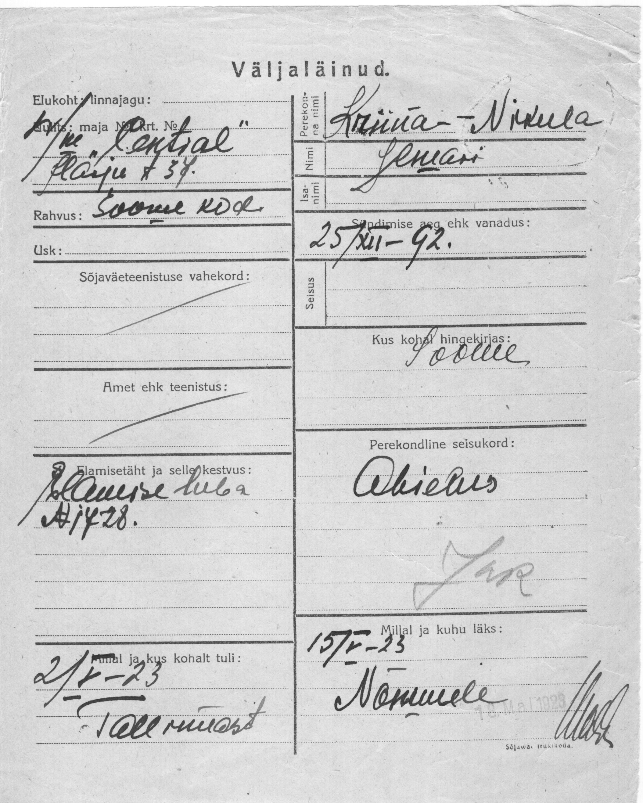 Kriina-Nikula, Ilmar