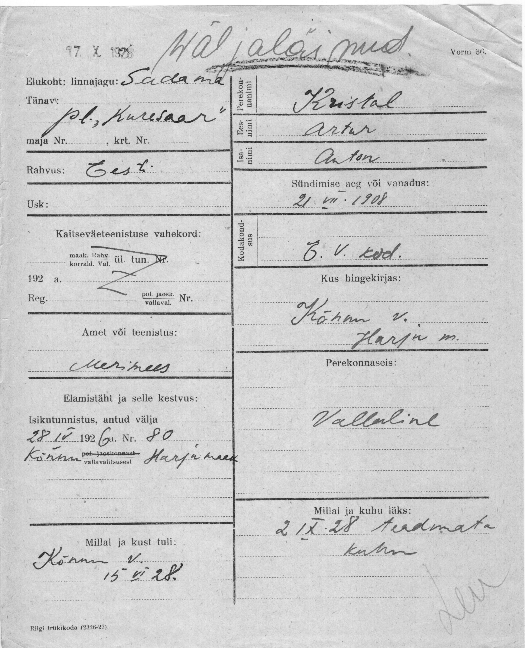 Kristal, Artur, Anton