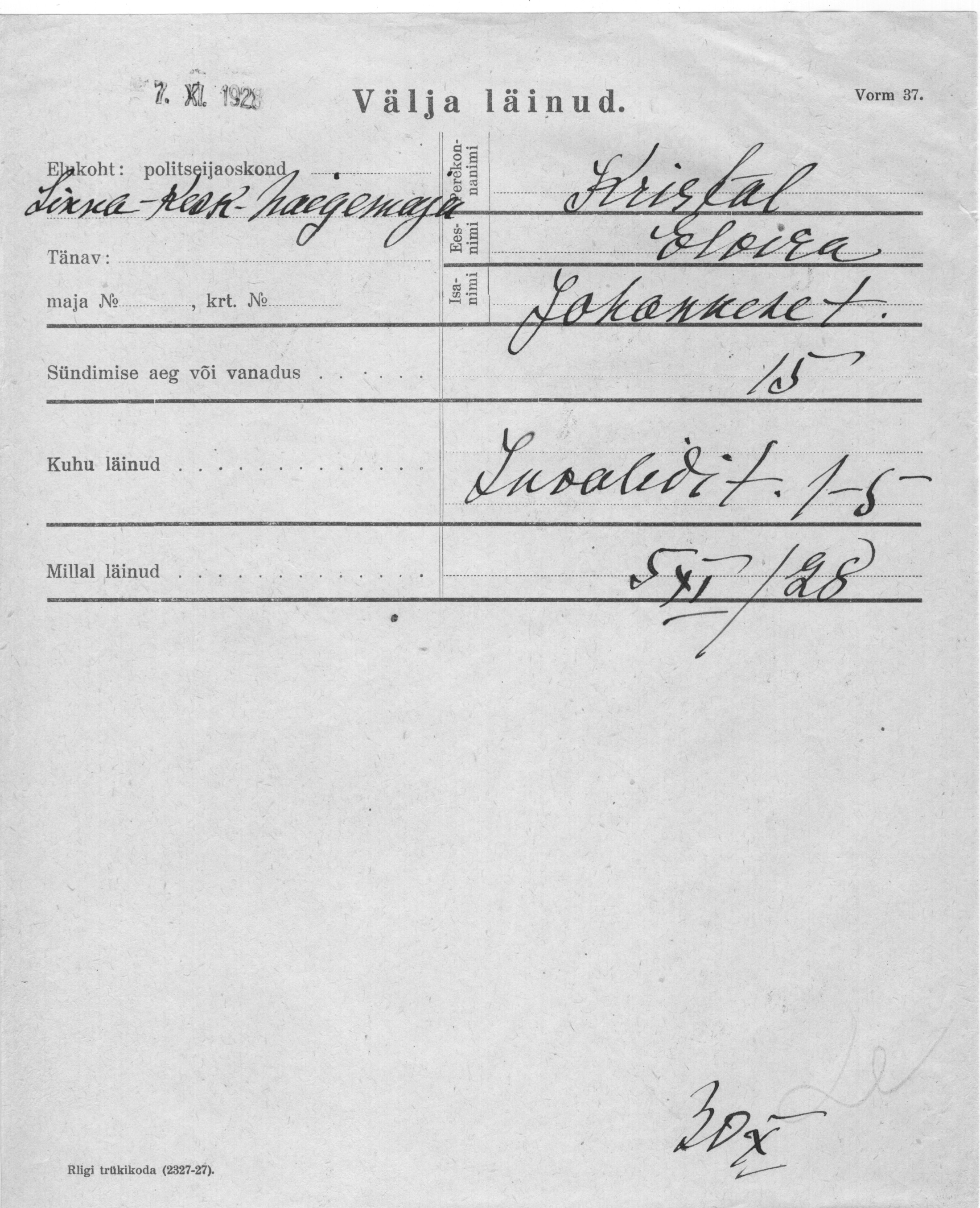 Kristal, Elvira, Johannes