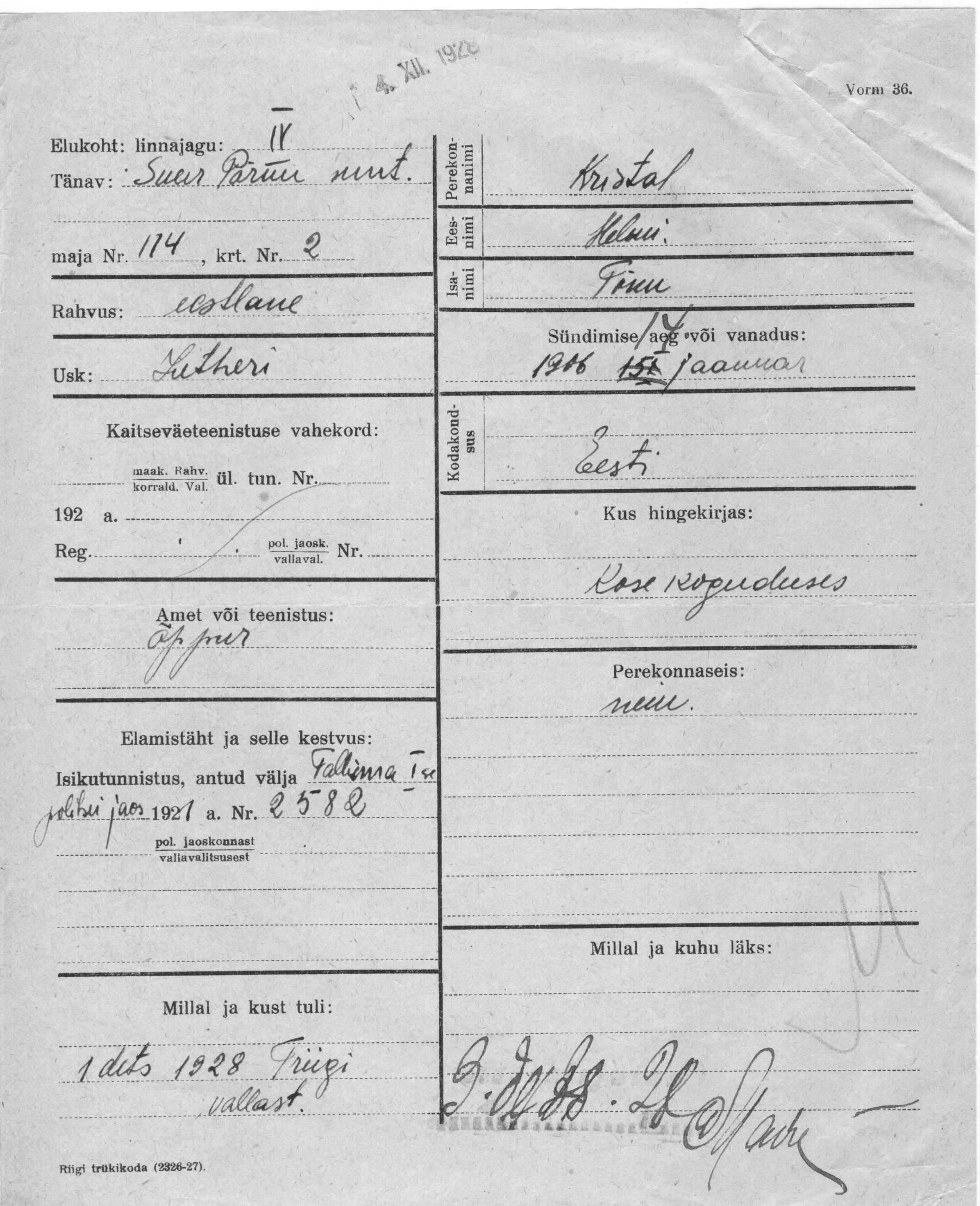 Kristal, Helmi, Tõnu