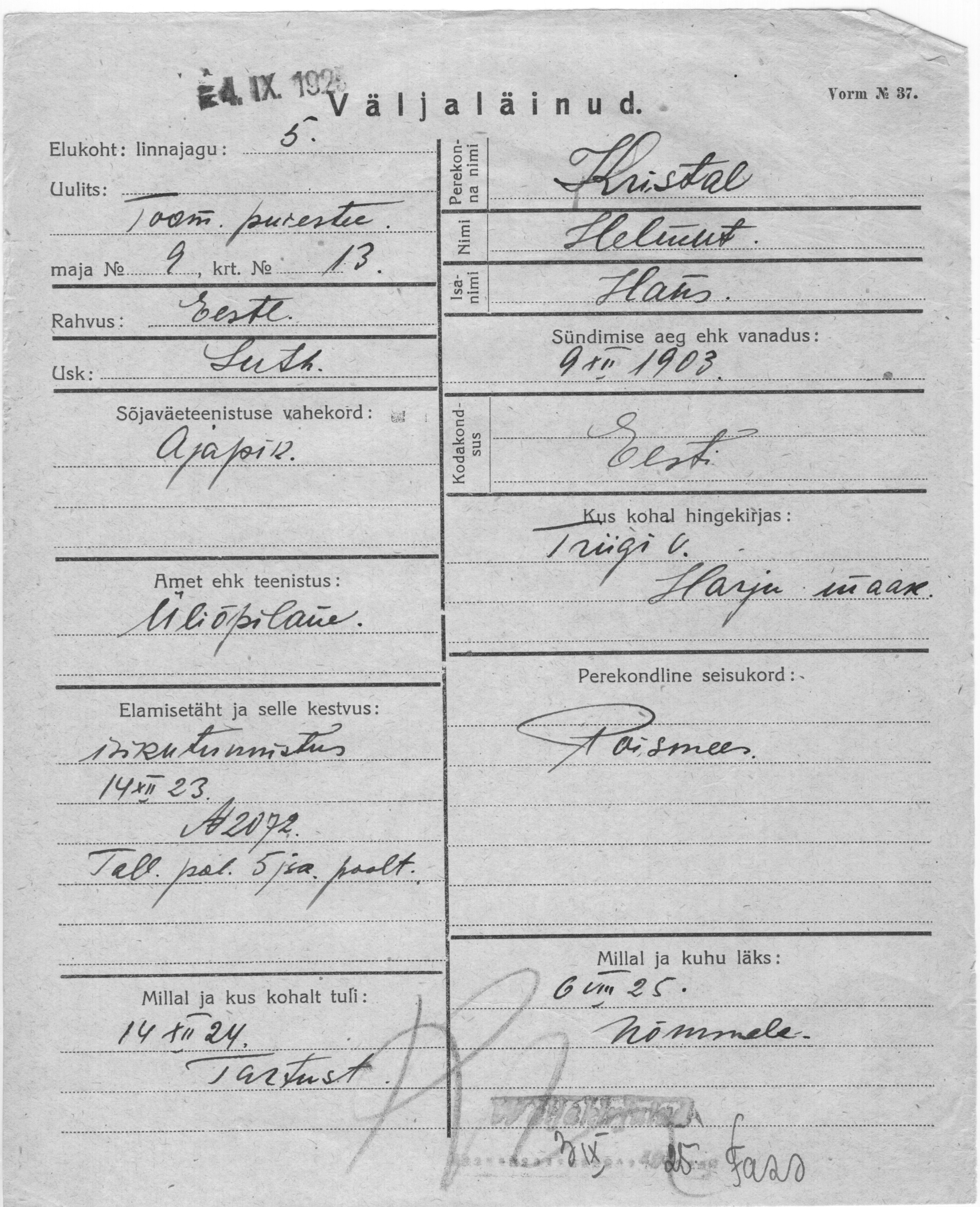 Kristal, Helmut, Hans