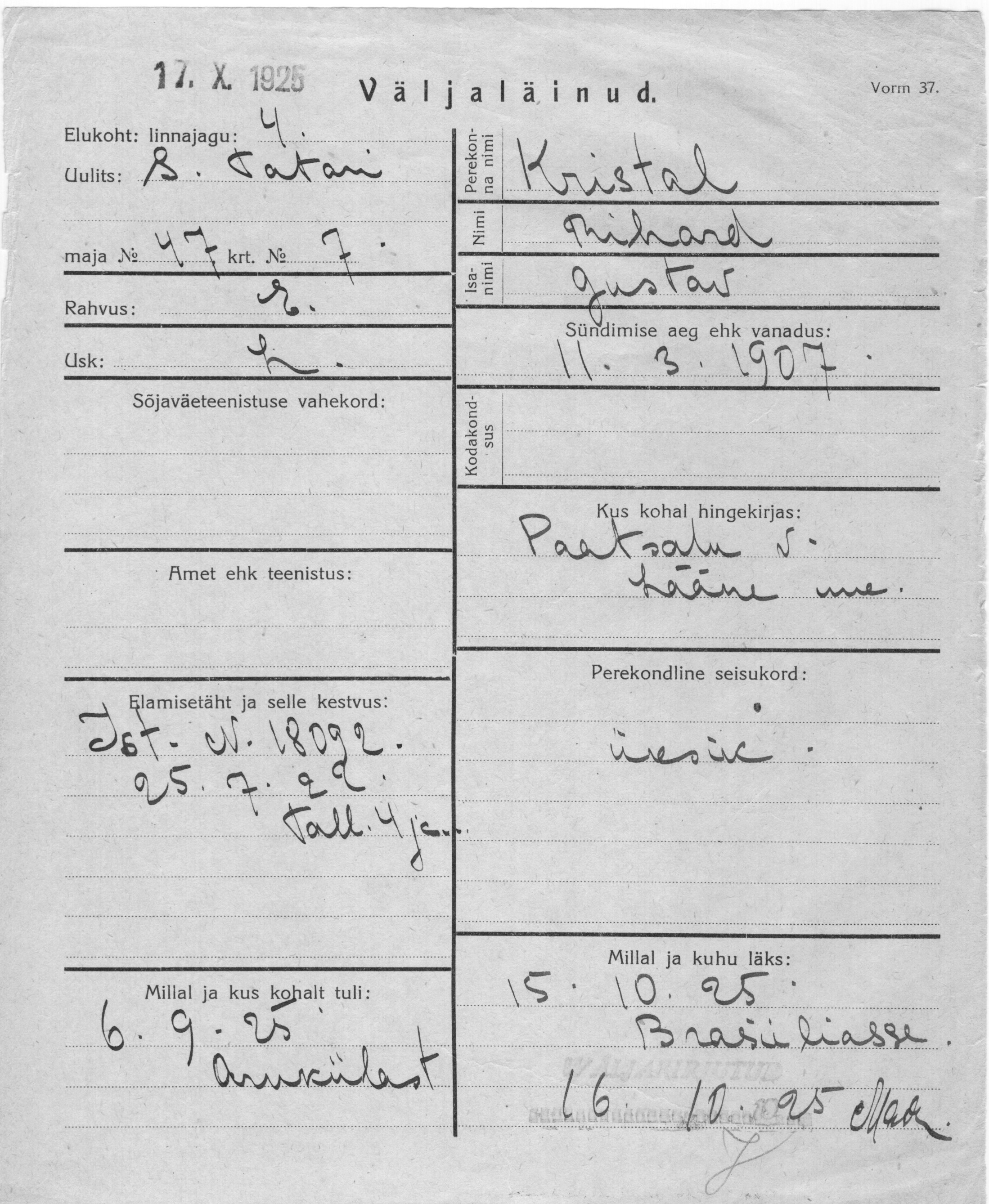 Kristal, Rihard, Gustav