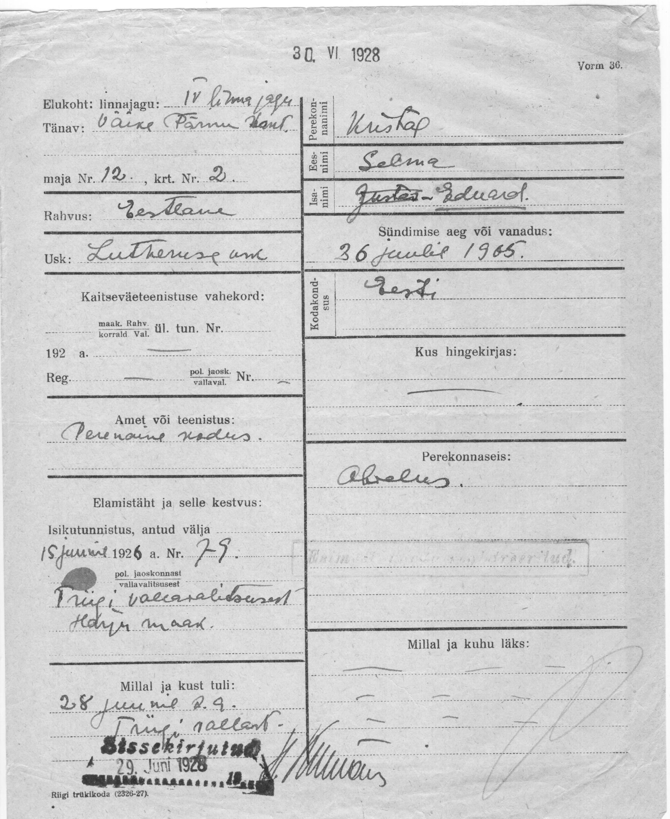 Kristal, Selma, Eduard