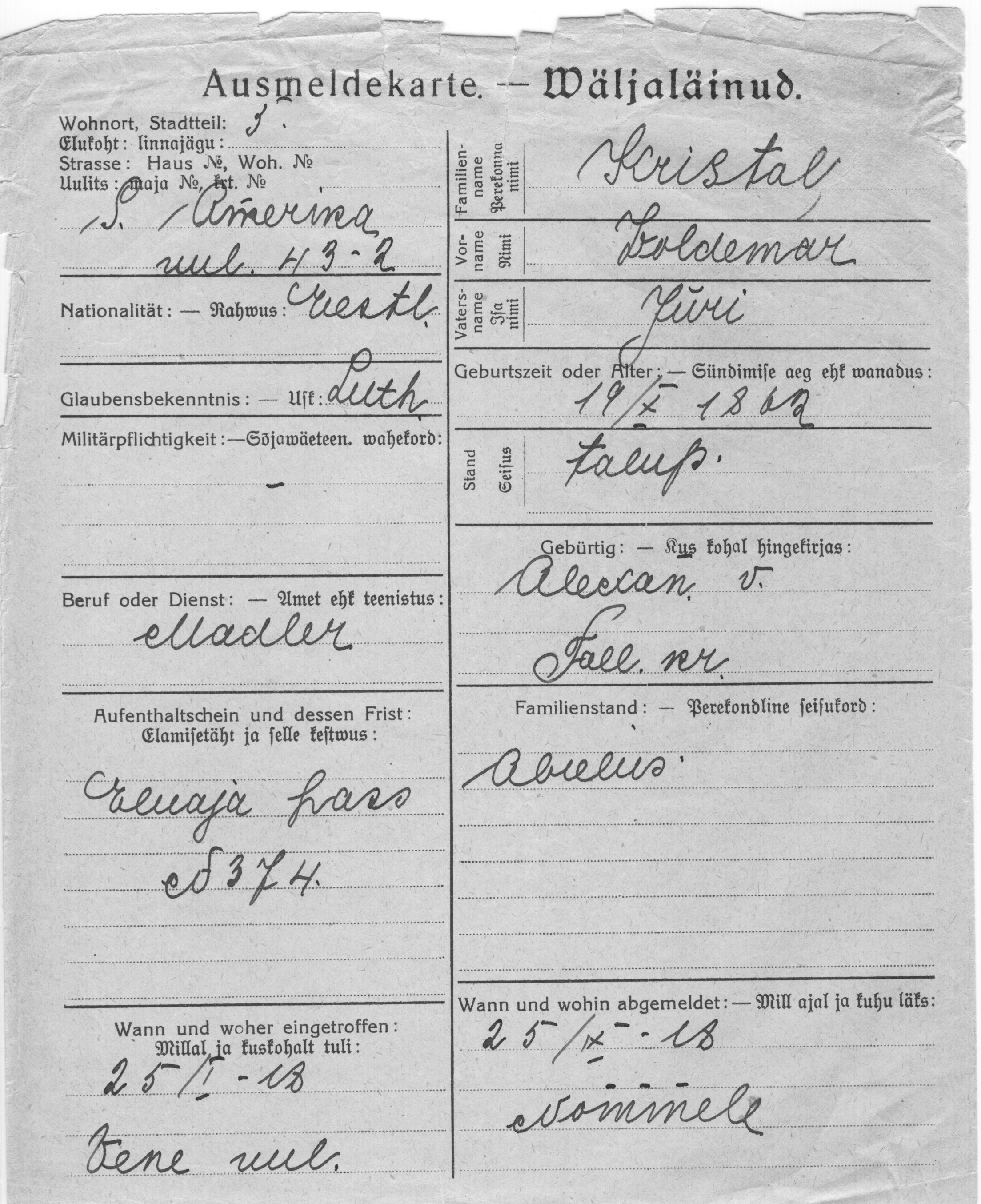 Kristal, Voldemar, Jüri