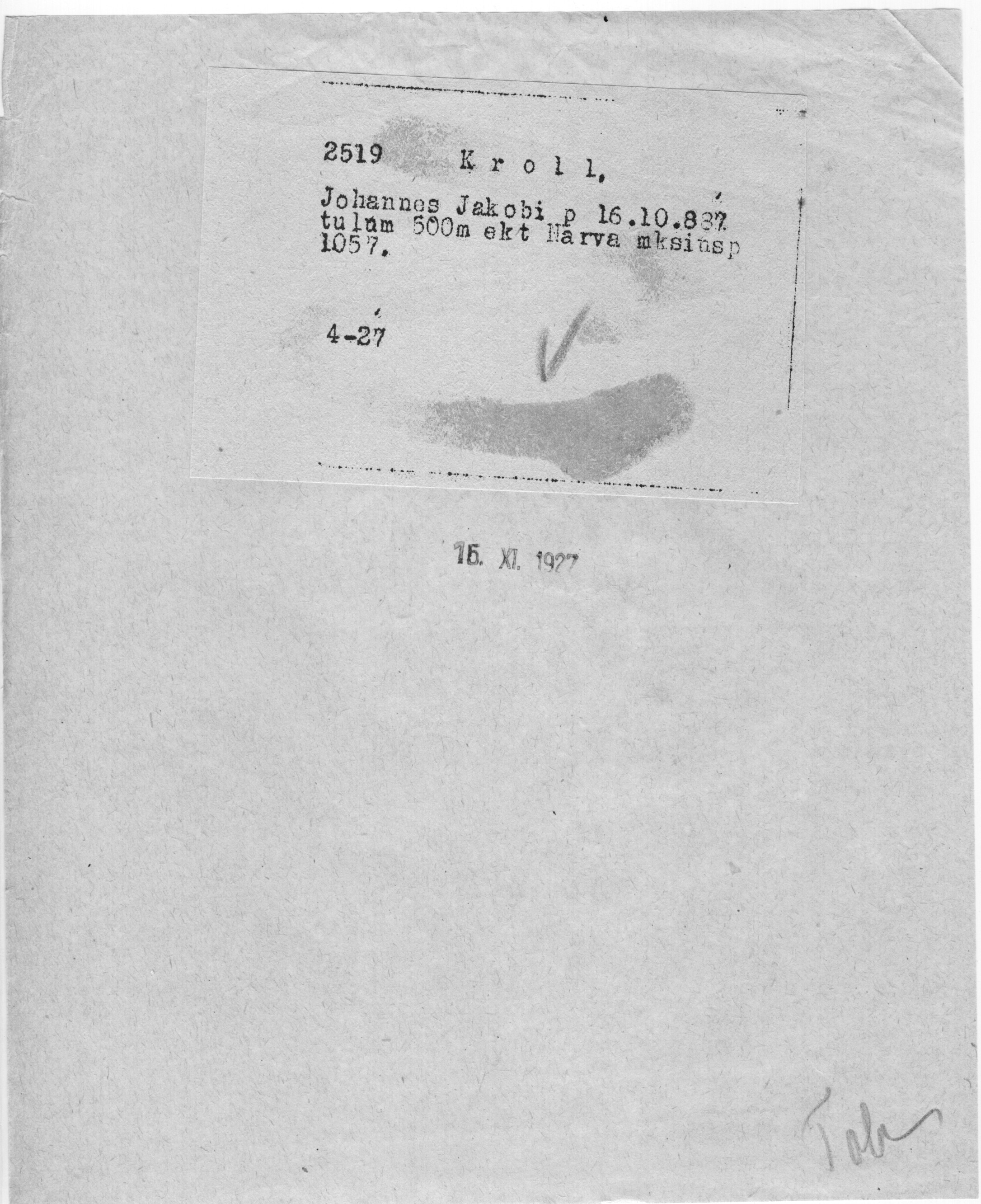 Kroll, Johannes, Jakob