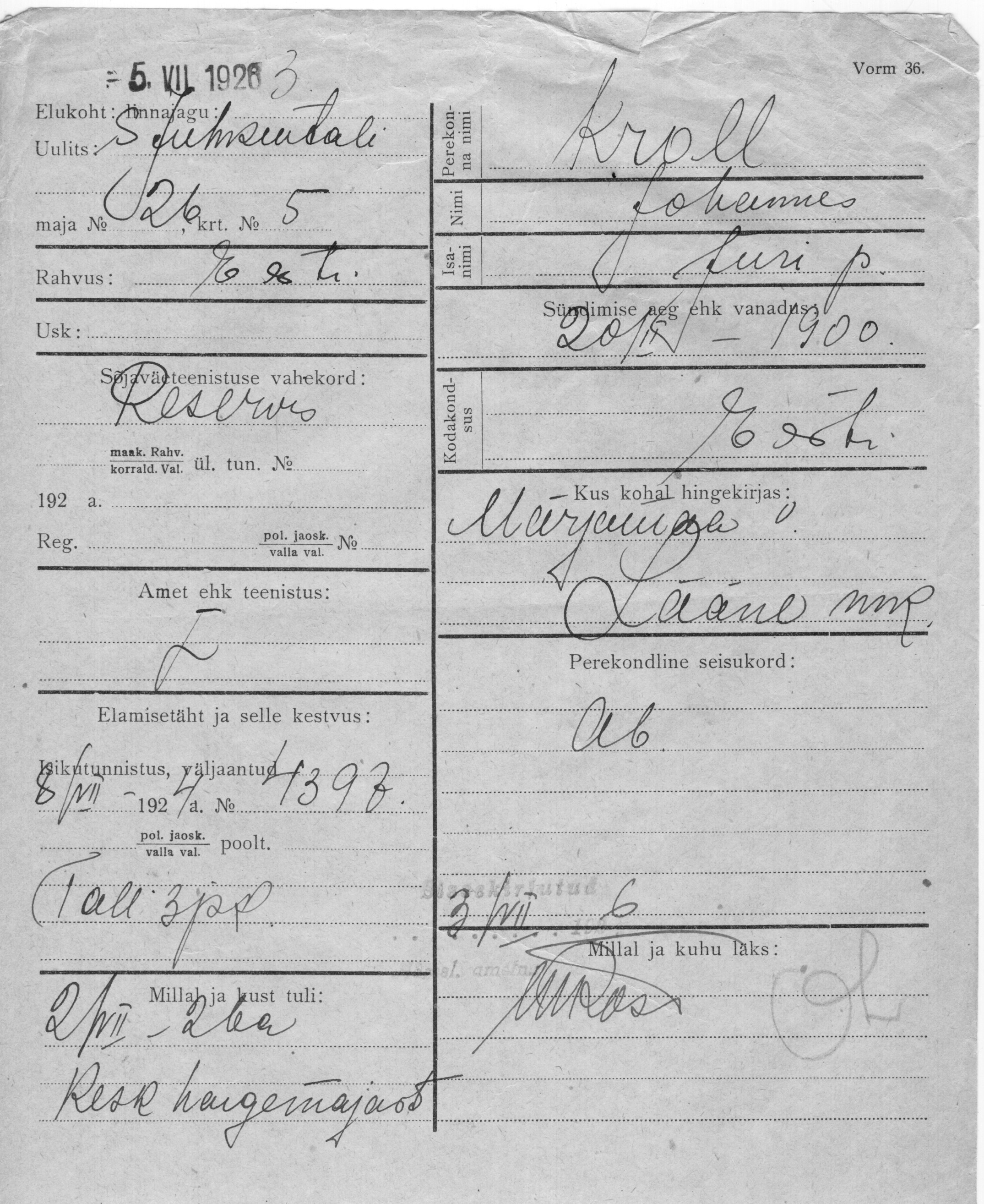 Kroll, Johannes, Juri