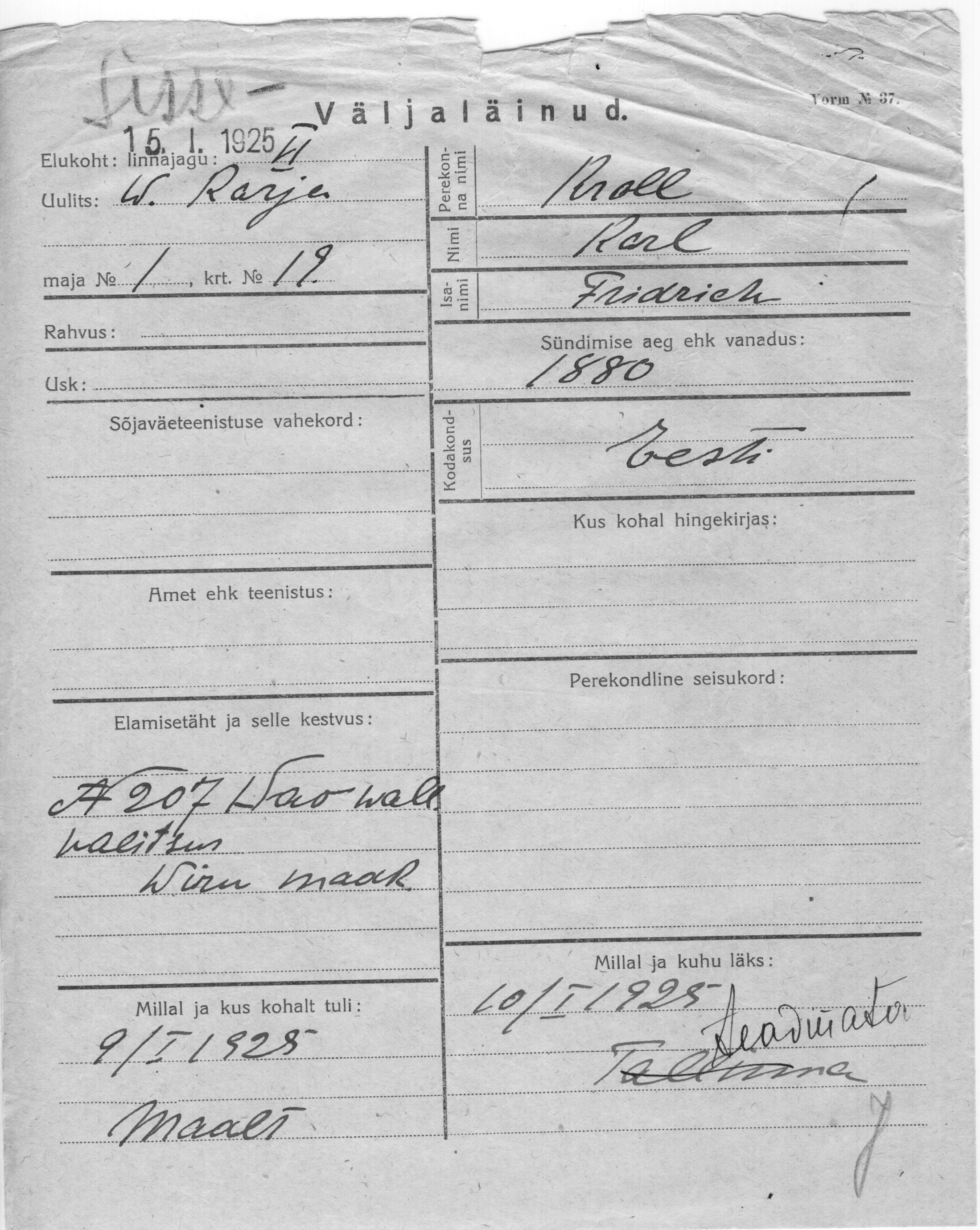 Kroll, Karl, Fridrich