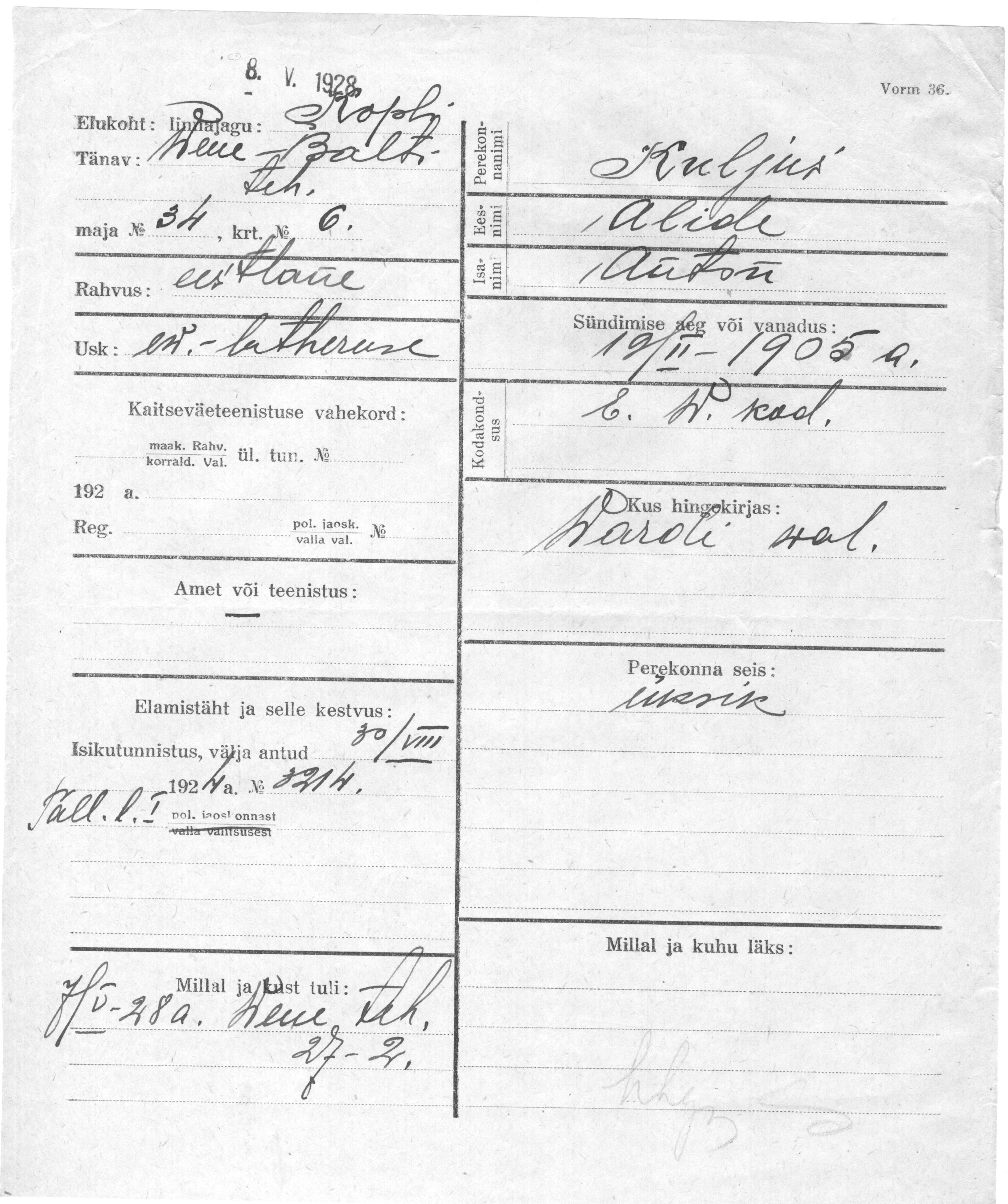 Kuljus, Alide, Anton