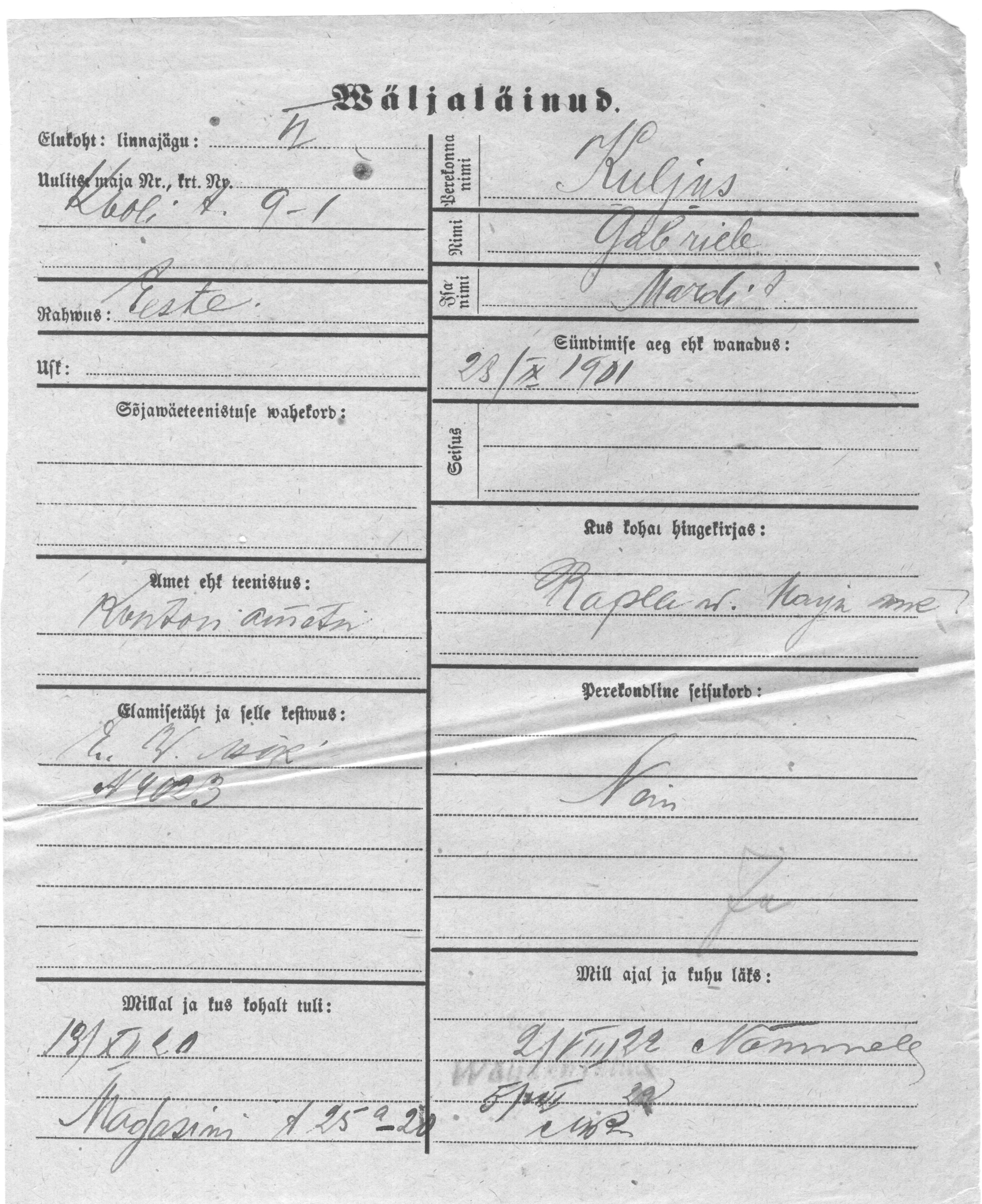 Kuljus, Gabriele, Mart