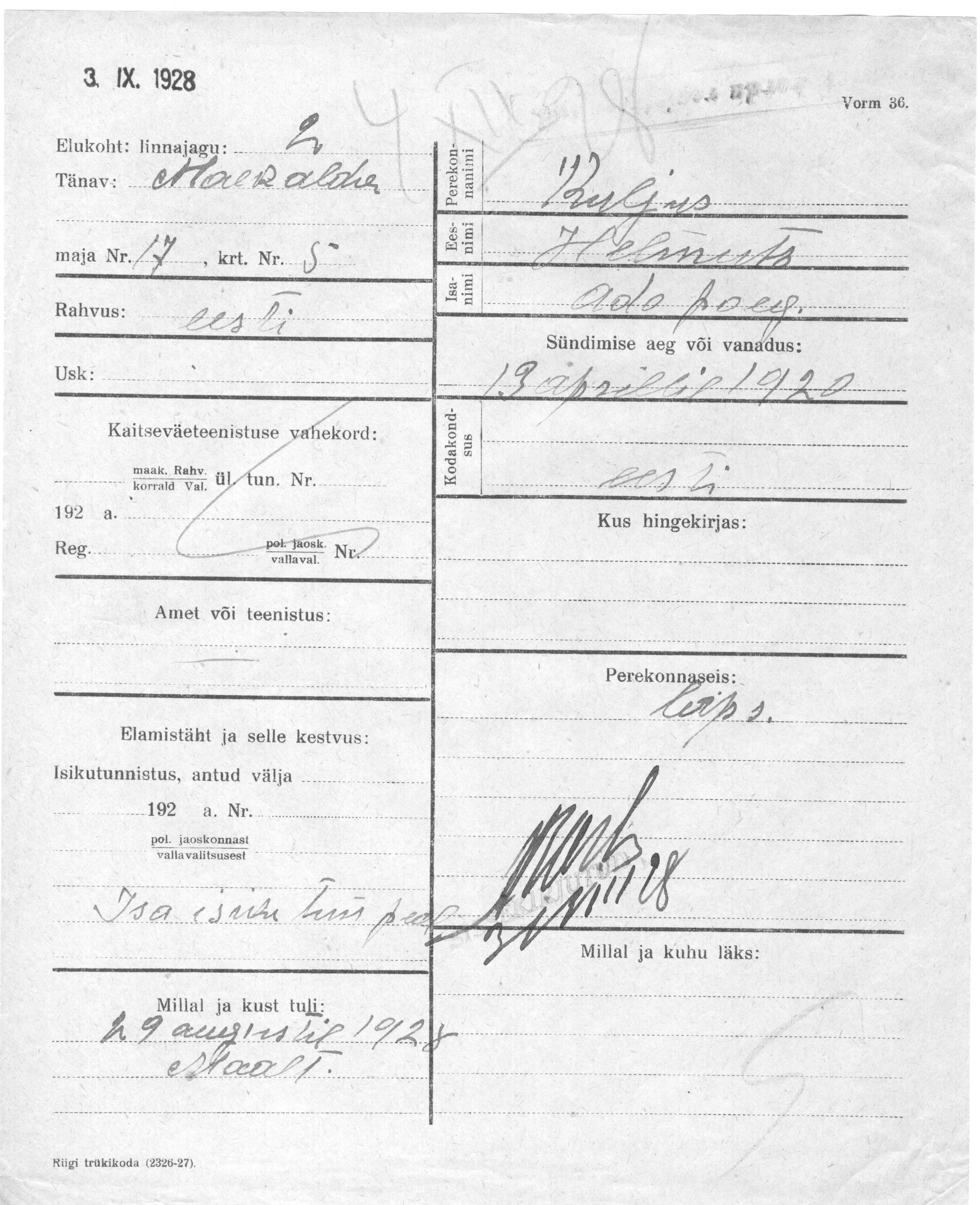 Kuljus, Helmuth, Ado