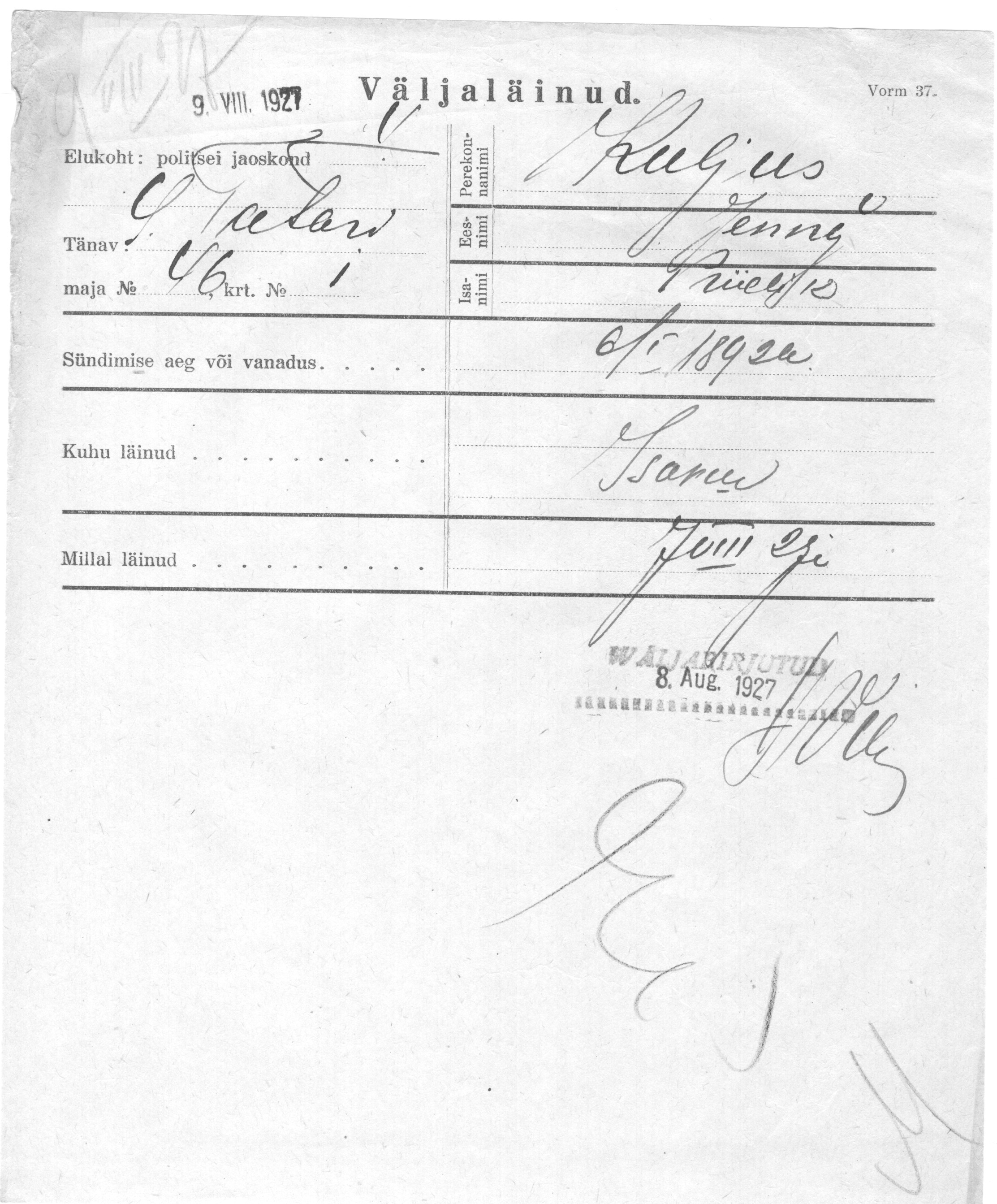 Kuljus, Jenny, Priidik