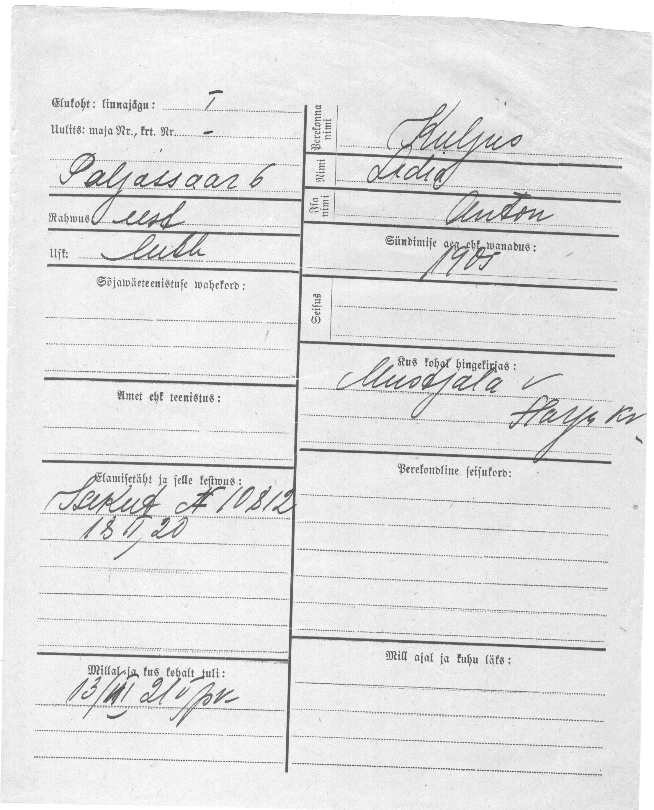 Kuljus, Lidia, Anton