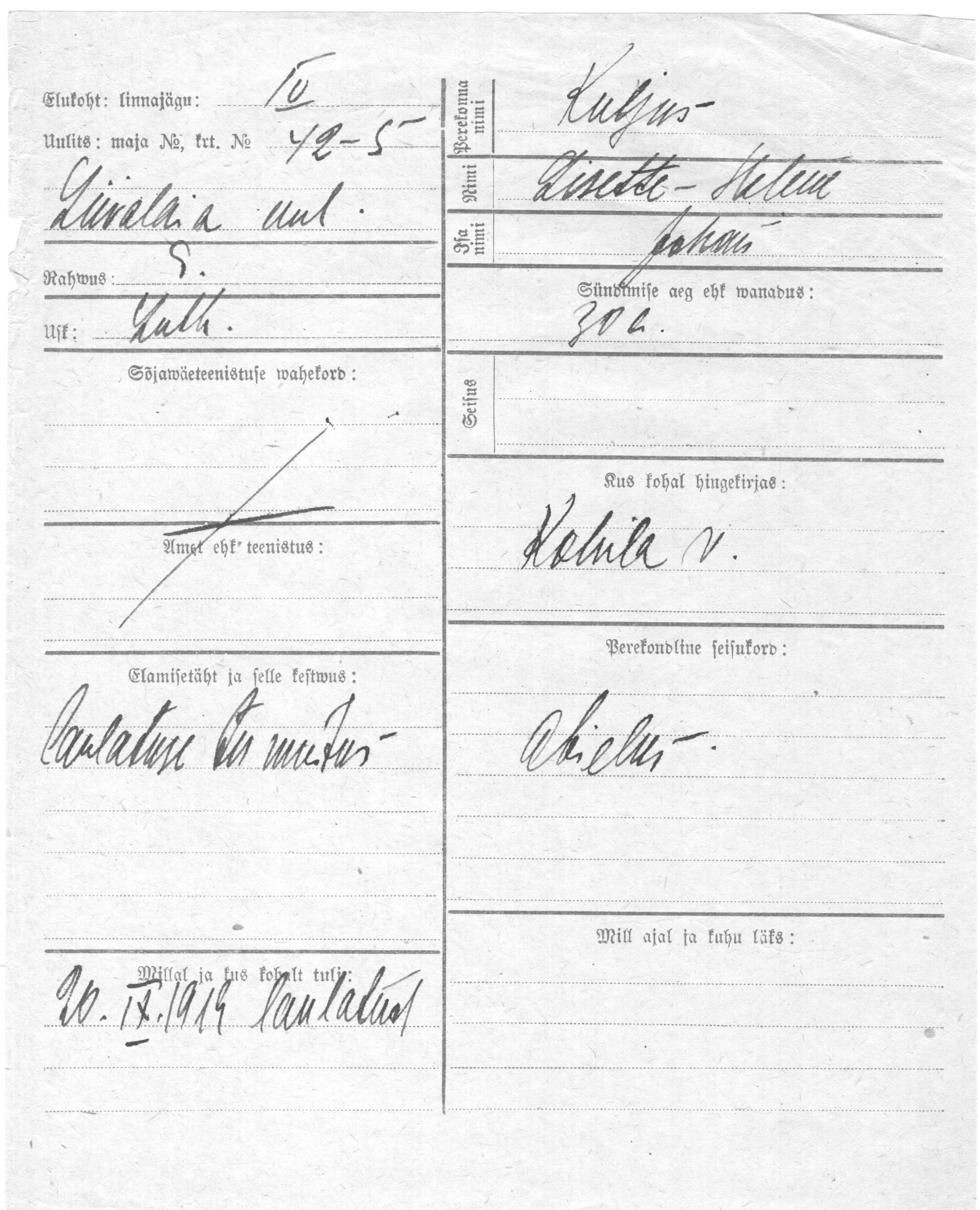 Kuljus, Lisette-Helene, Johan