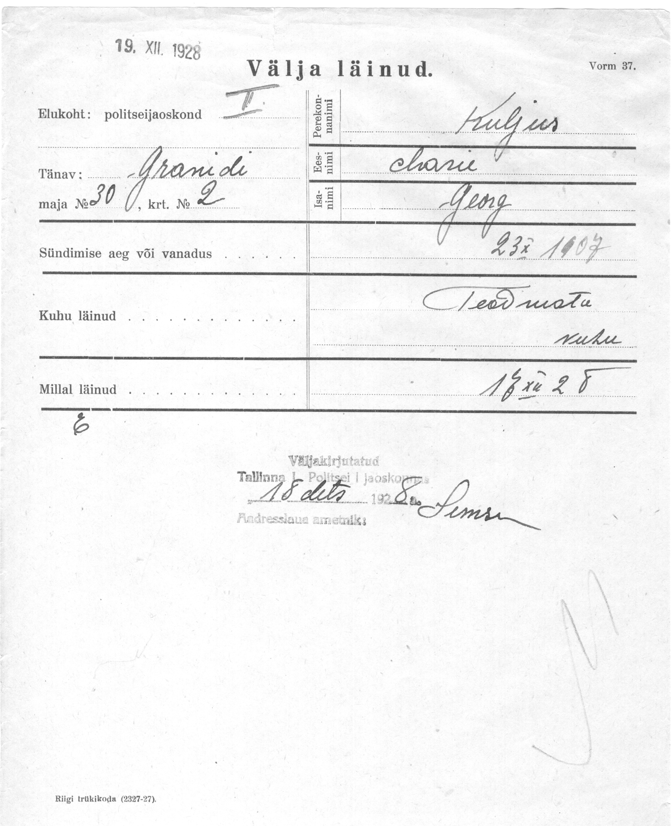 Kuljus, Marie, Georg