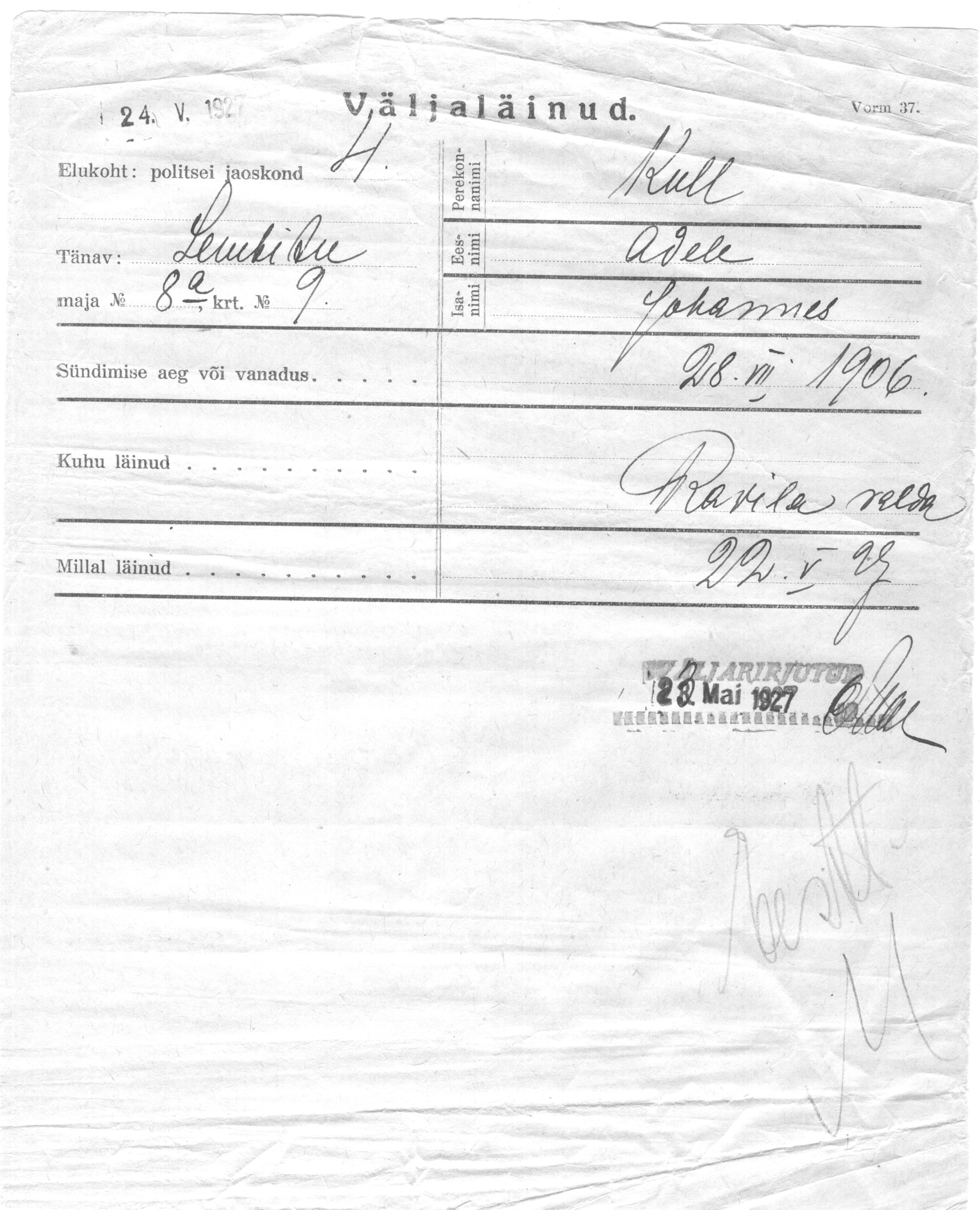 Kull, Adele, Johannes