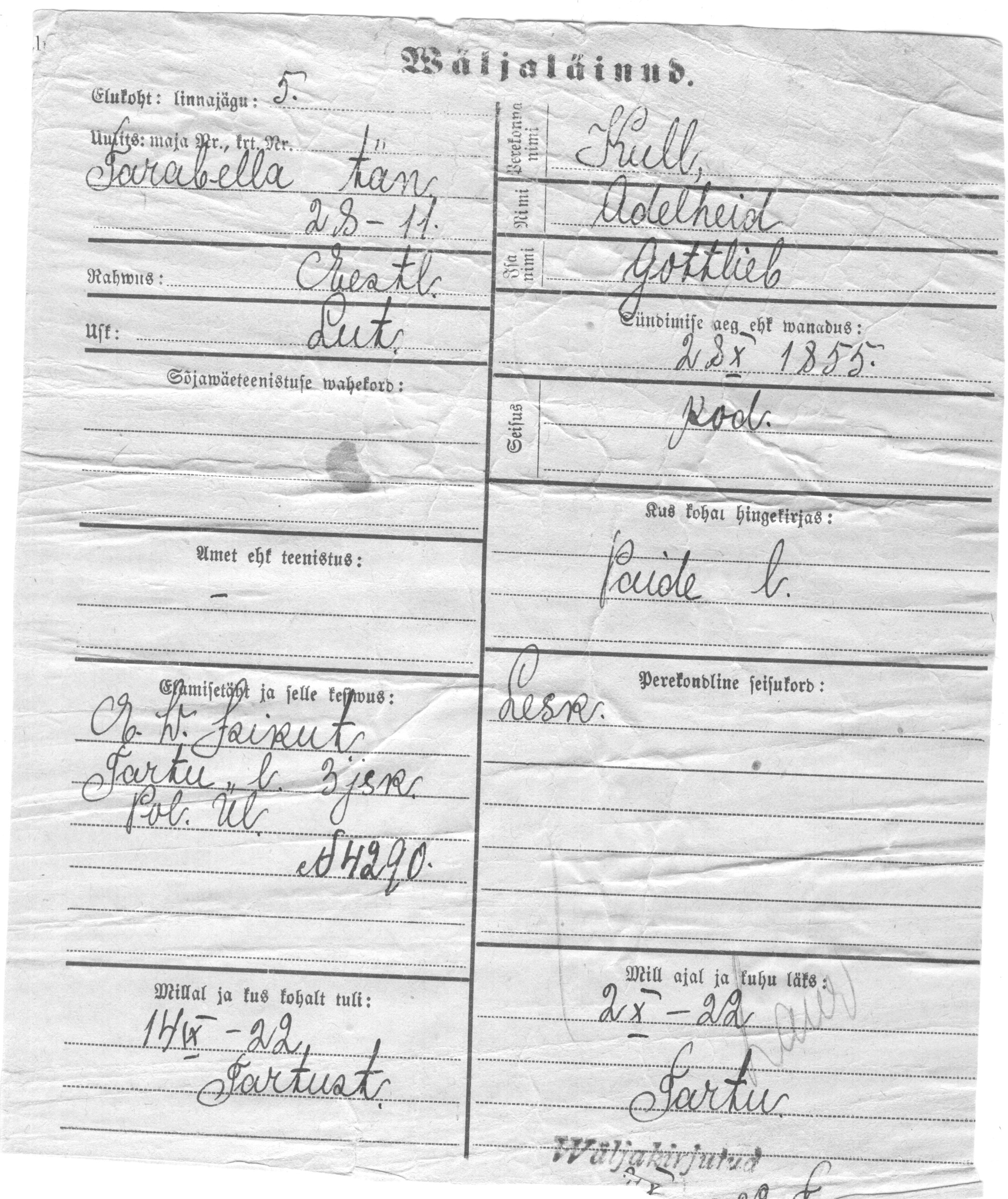 Kull, Adelheid, Gottlieb