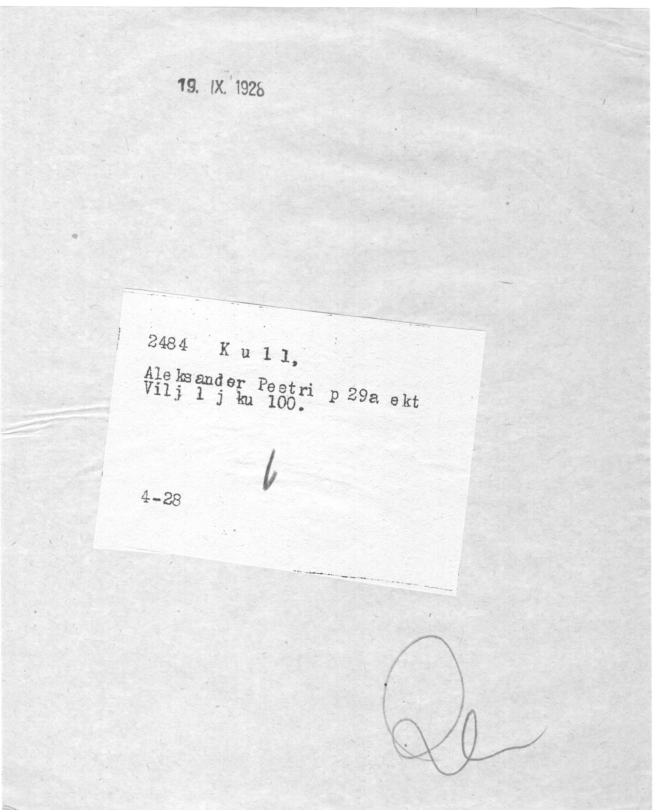 Kull, Aleksander, Peeter