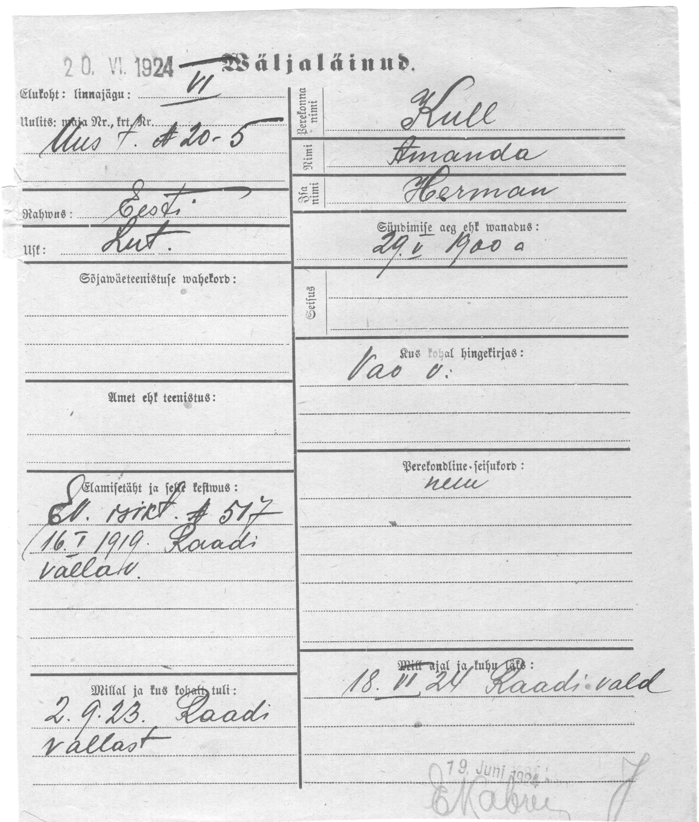 Kull, Amanda, Johannes