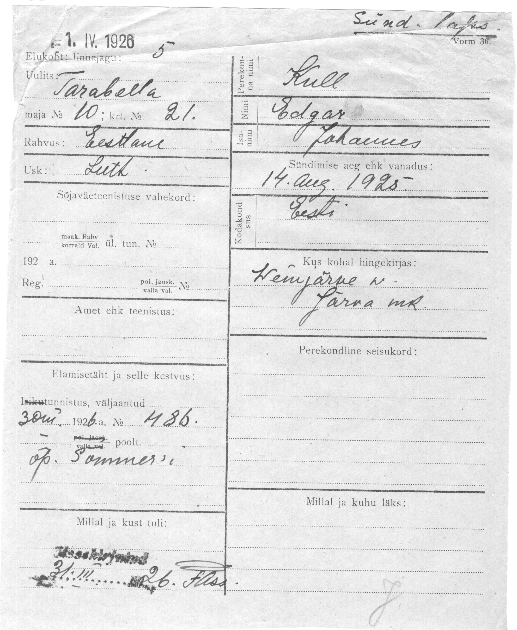 Kull, Edgar, Johannes