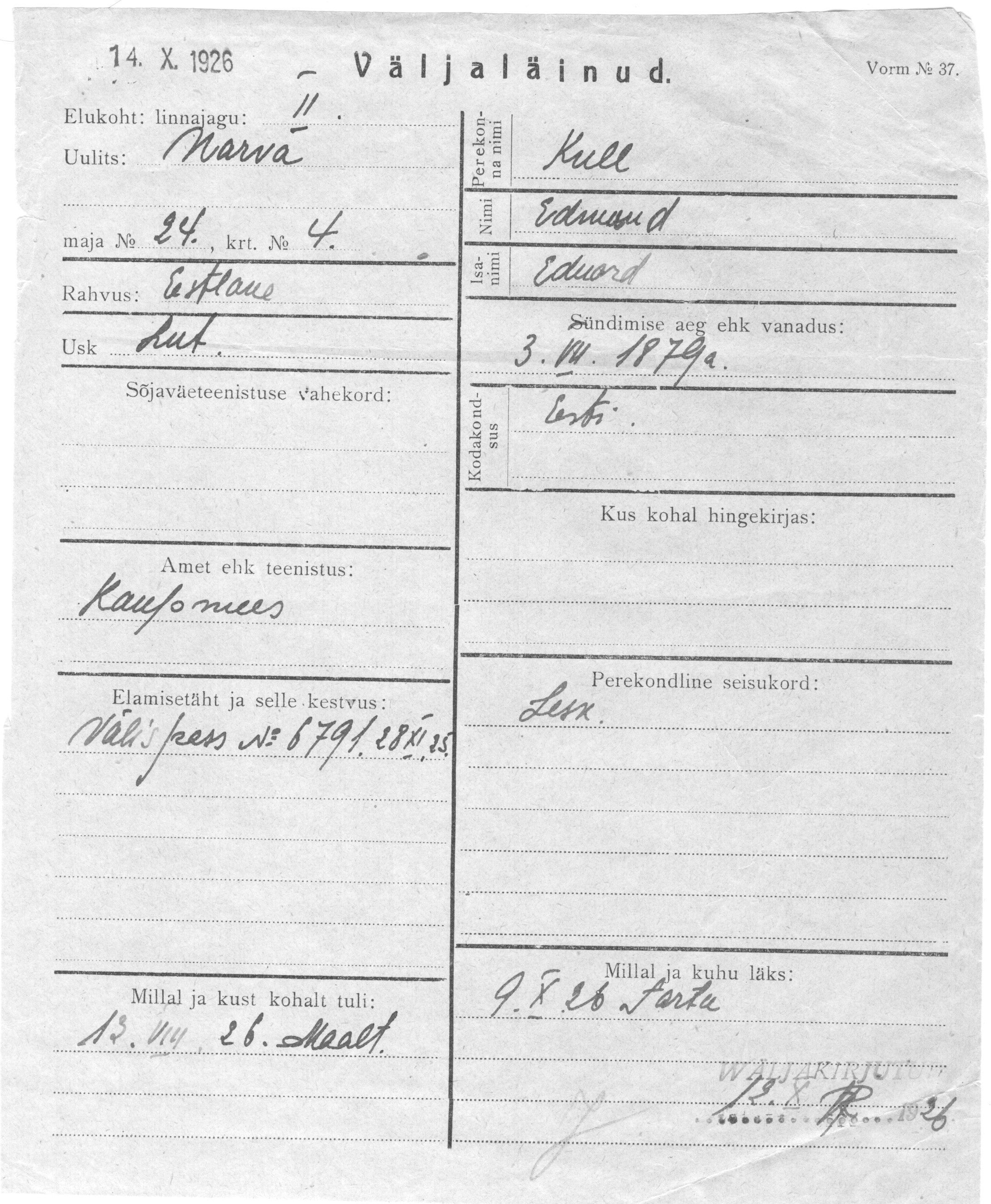 Kull, Eduard, Eduard