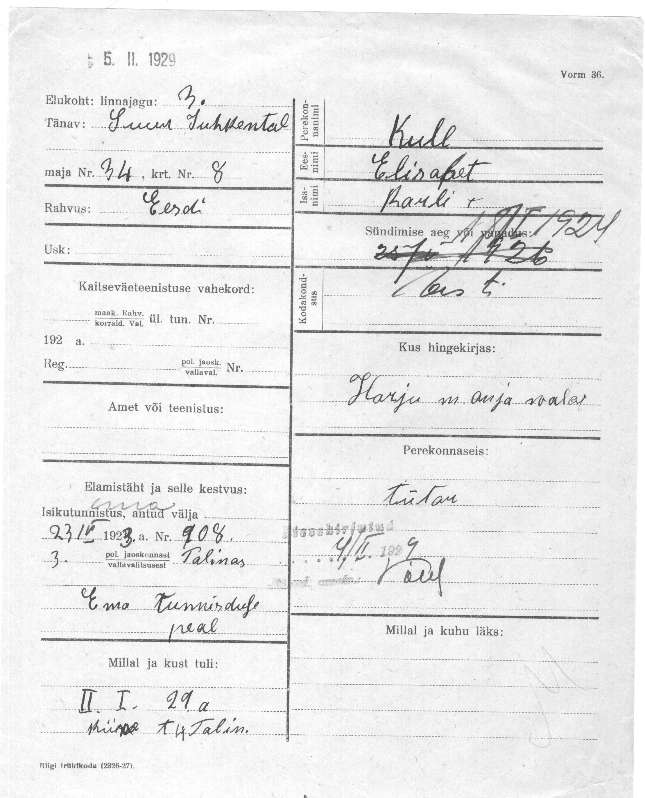 Kull, Elisabet, Karl