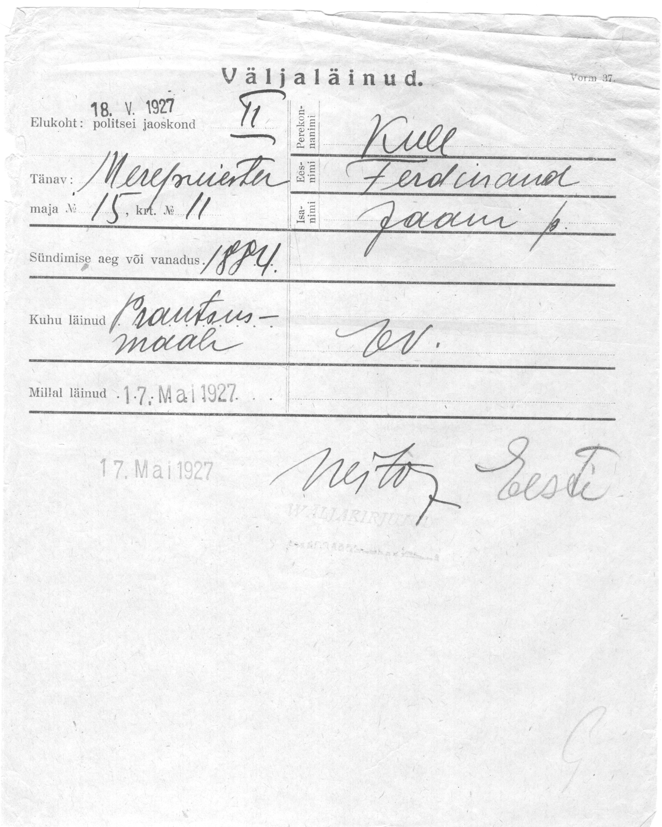 Kull, Ferdinand, Jaan